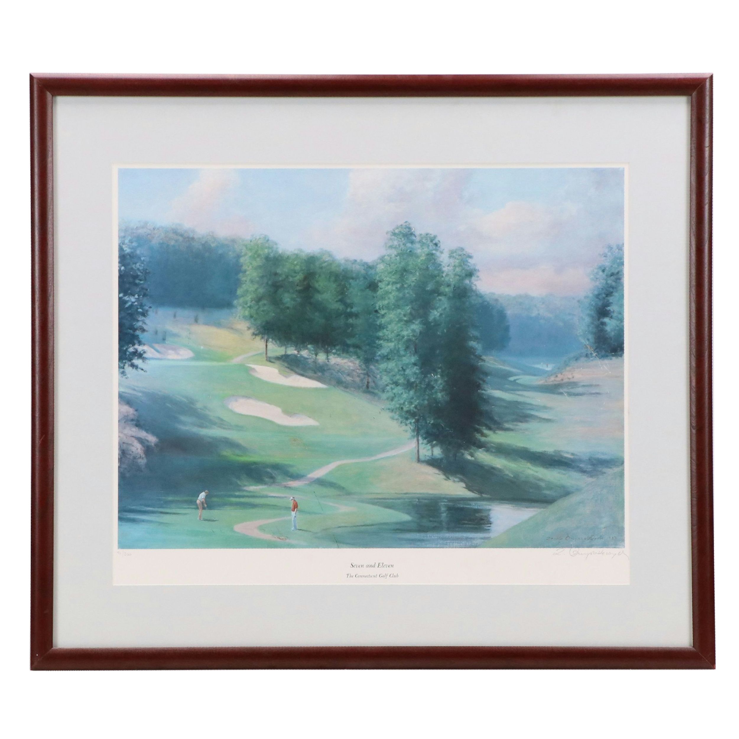 Offset Lithograph "Seven and Eleven: The Connecticut Golf Club"