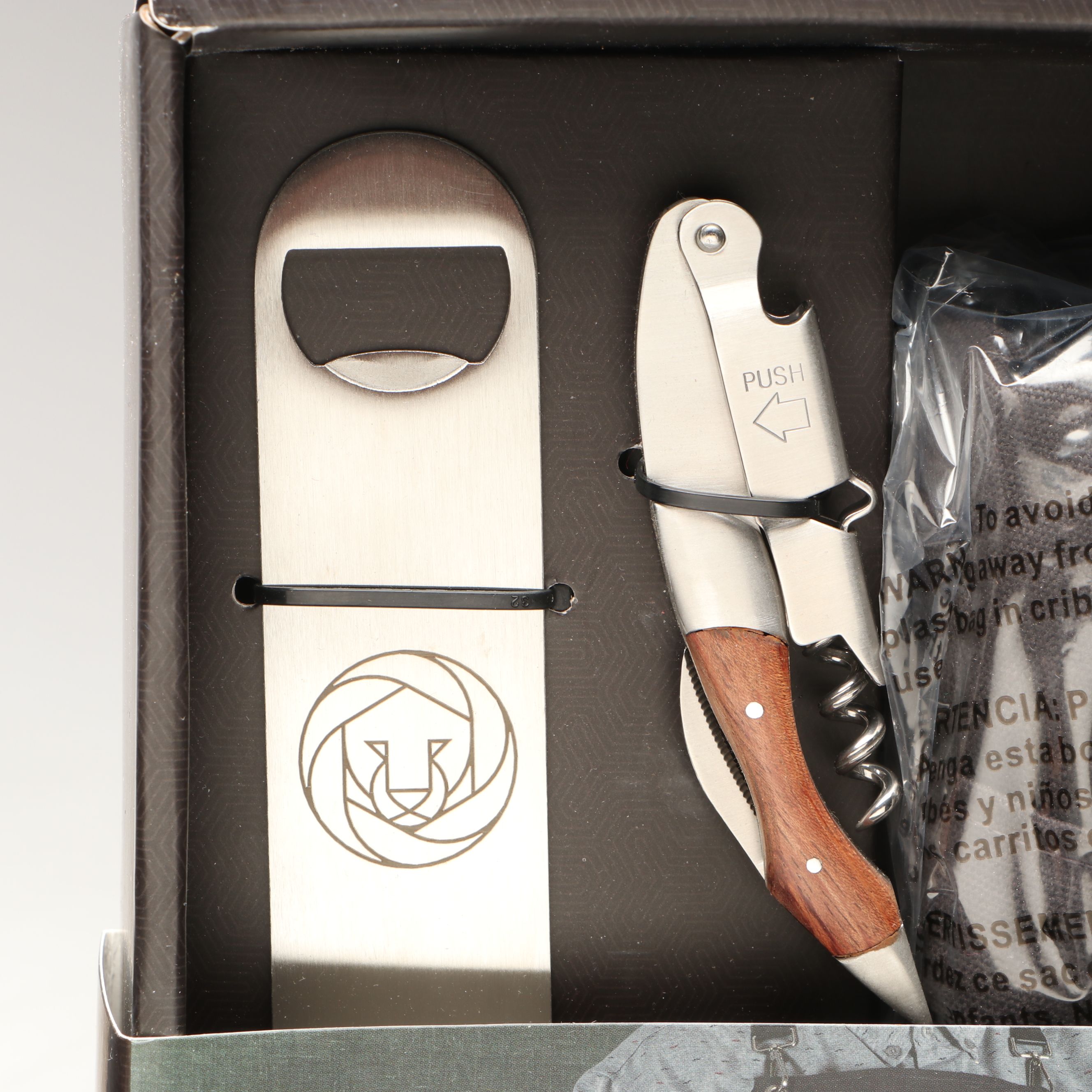 Legacy "Madison" Wooden Tabletop Bar with Cocktail Book and Other Bar Tools