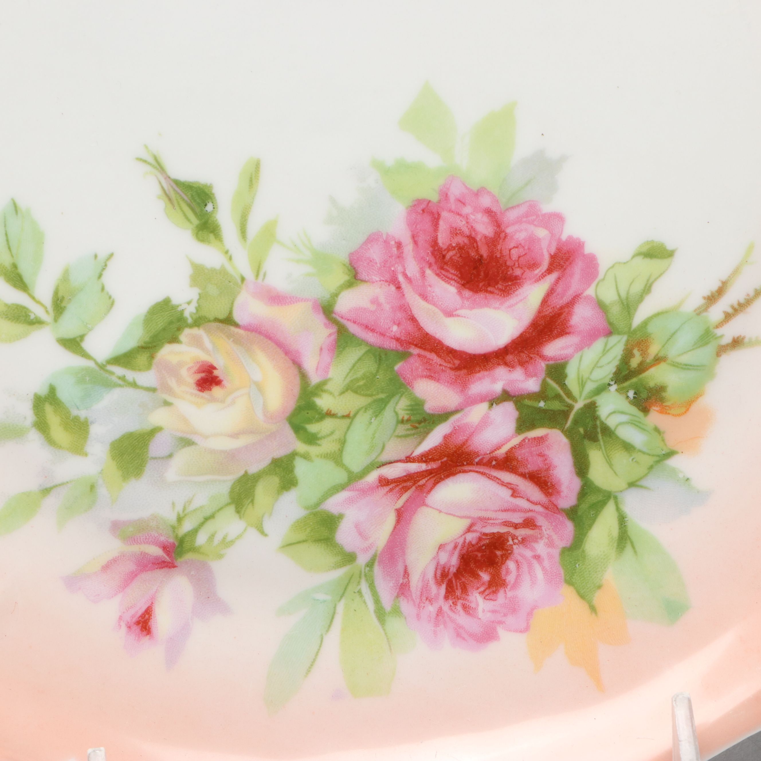 Limoges Basket Dish and Other Hand-Painted Gilt Porcelain Serving Dishes