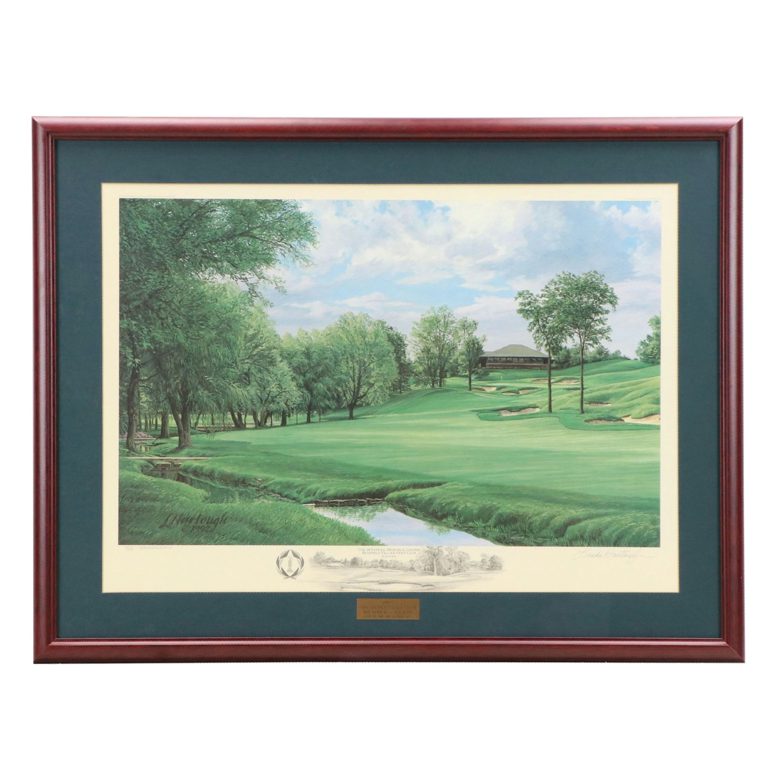 Linda Hartough Offset Lithograph "The 18th Hole, Memorial Course..."