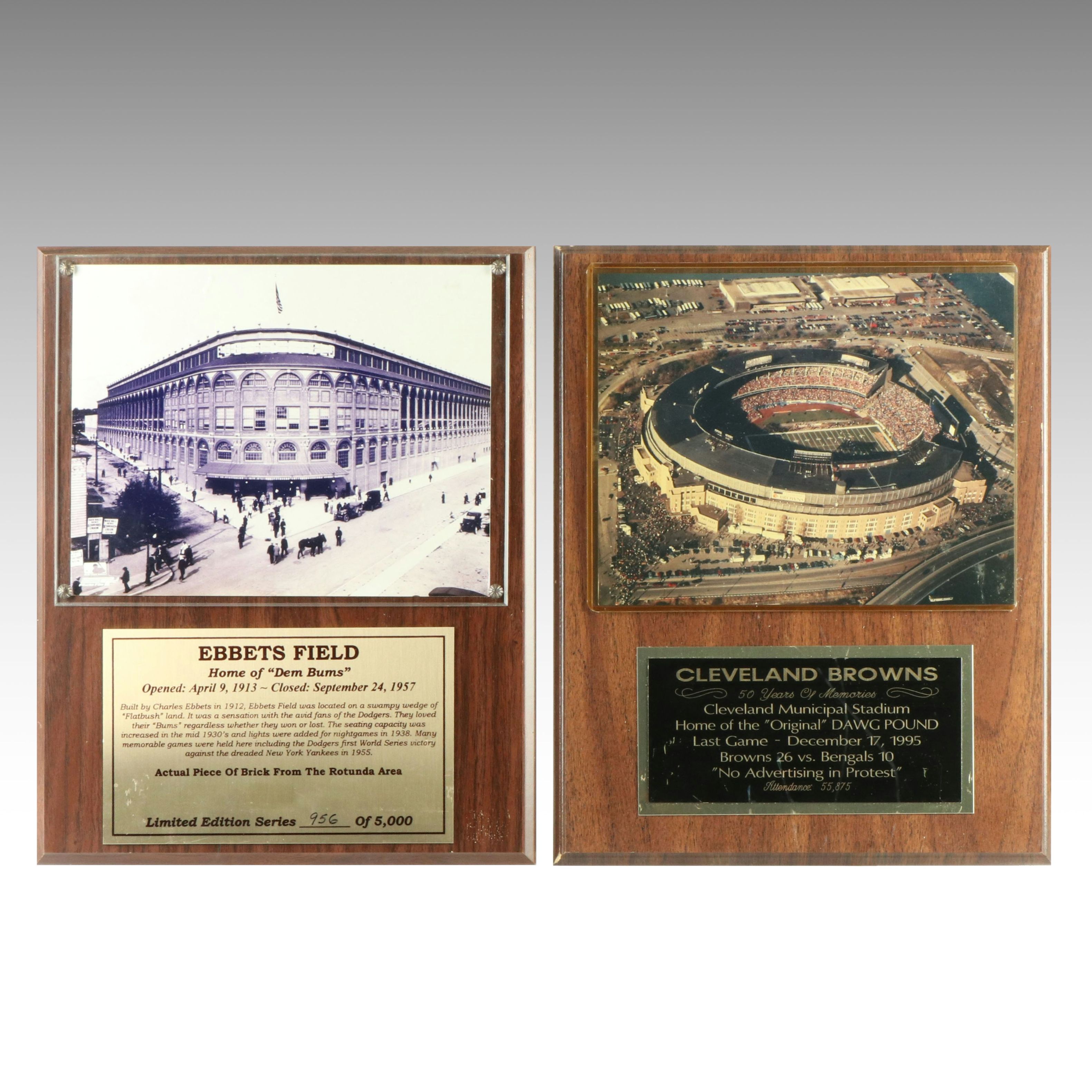 Ebbets Field and Cleveland Municipal Stadium Displays