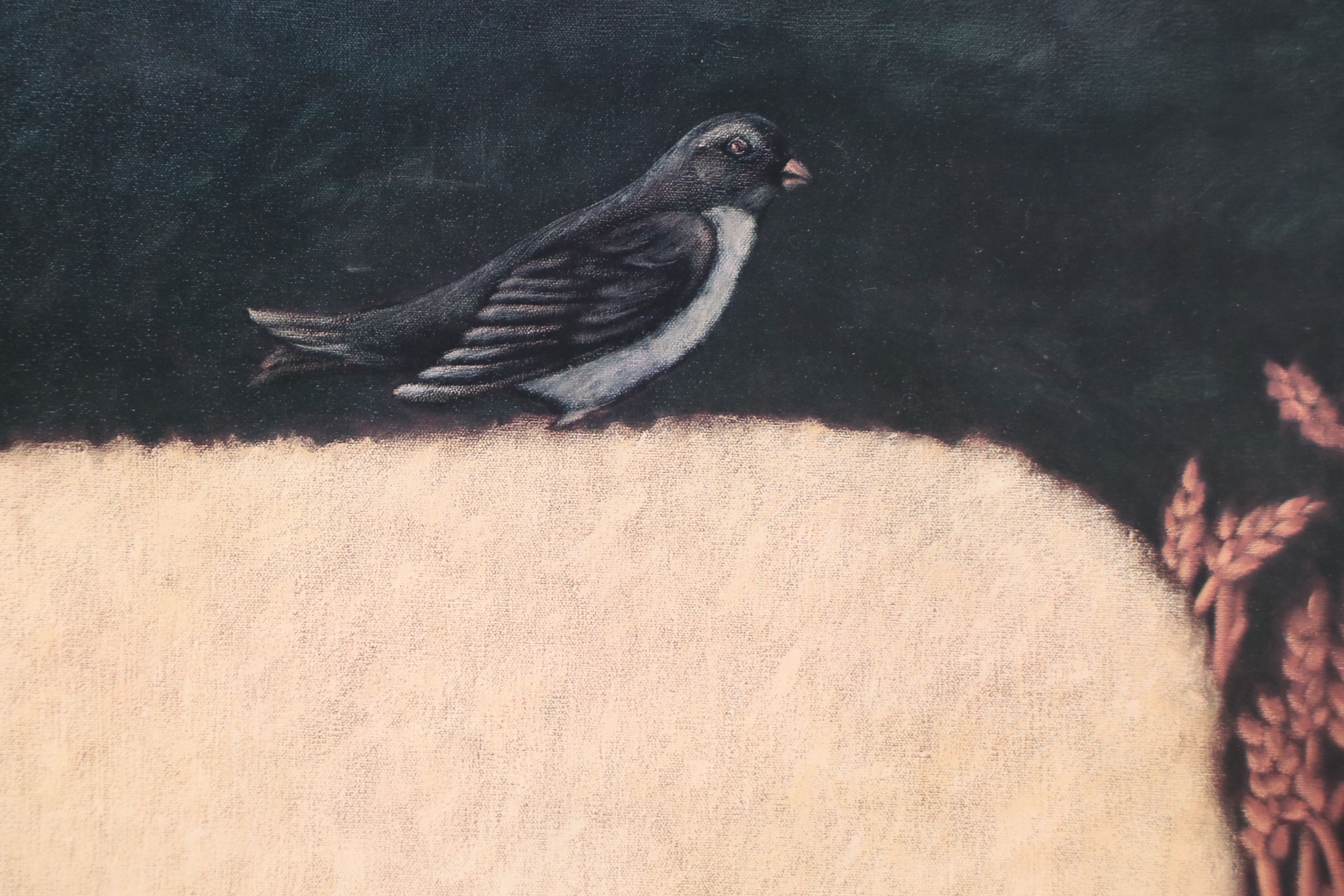 After Suzanne Ring Caplan Offset Lithograph "Black Face Sheep with Bird"