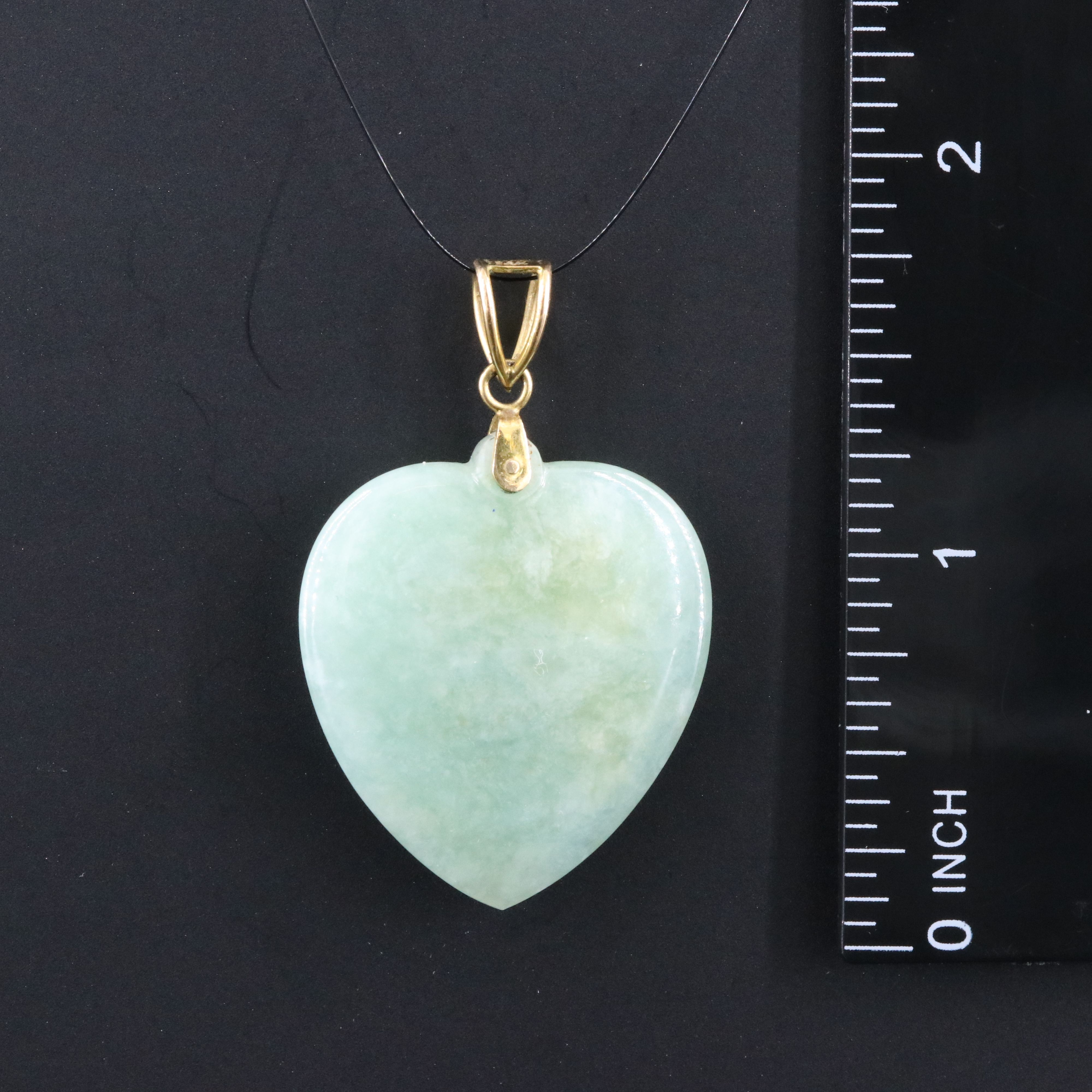 14K Jadeite Heart Pendant