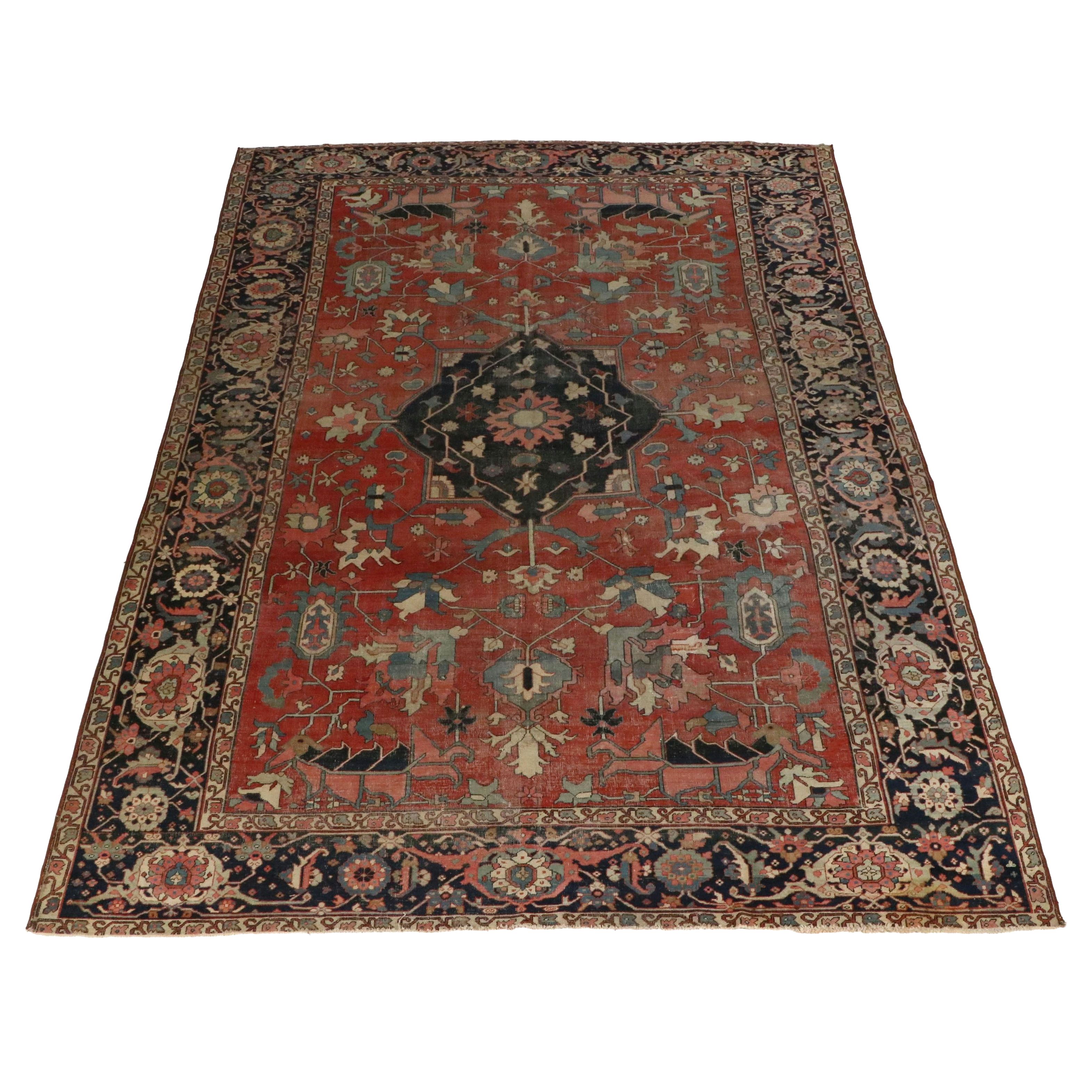 9'9 x 14' Hand-Knotted Persian Heriz Room-Sized Rug