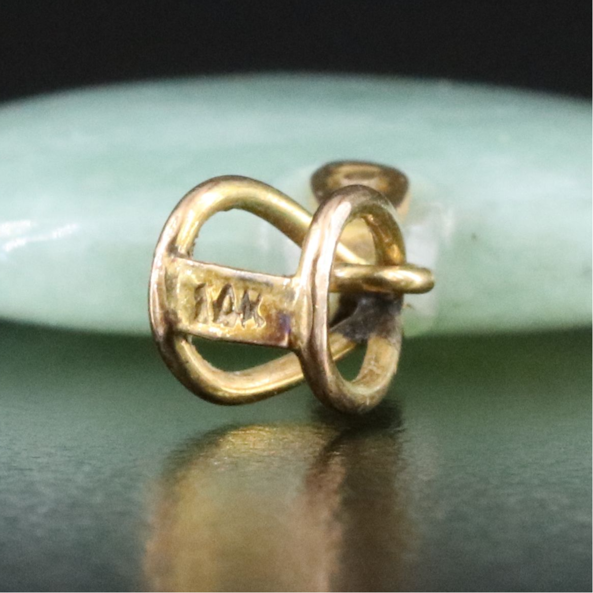 14K Jadeite Heart Pendant