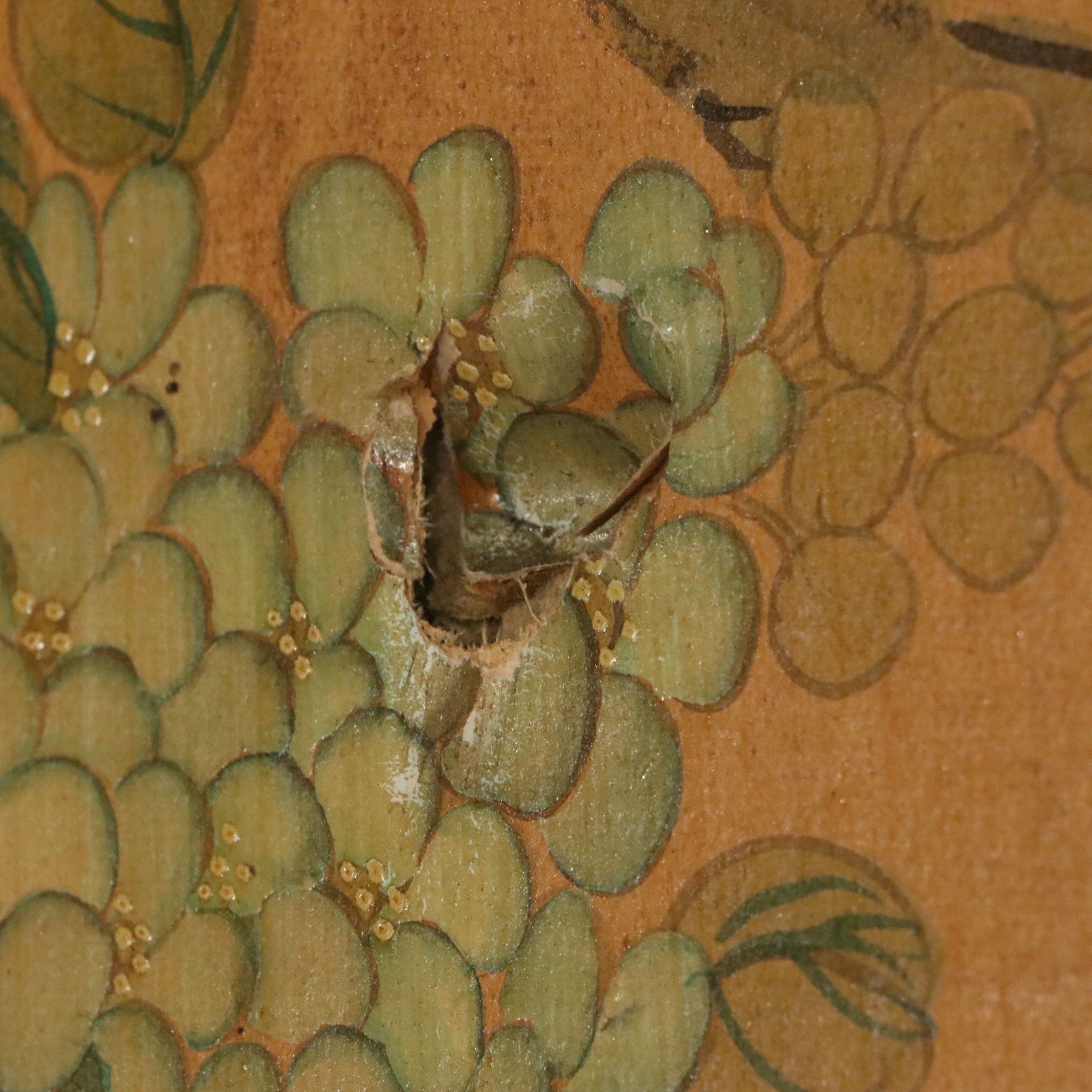 Chinese Four-Panel Painted Bird and Flower Screen, 20th Century