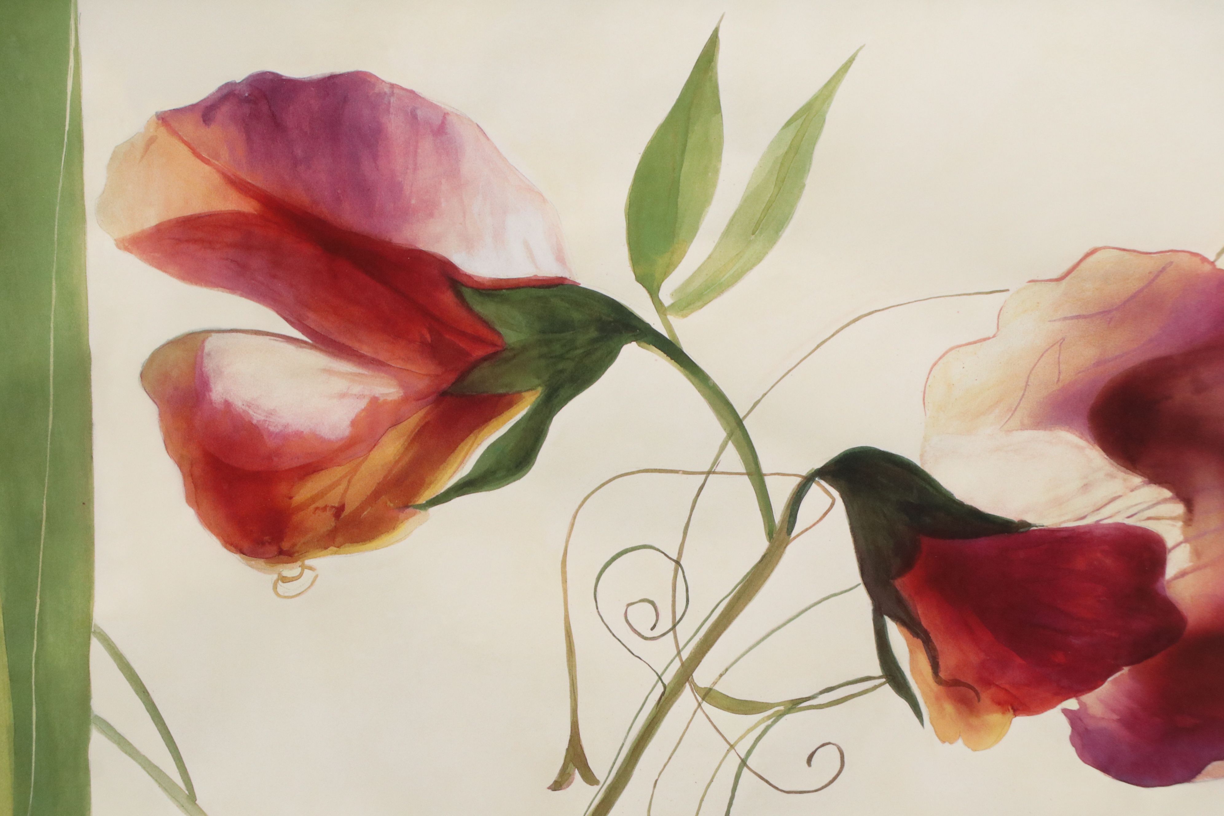 After Muriel Verger Floral Offset Lithographs Including "Red Poppy"
