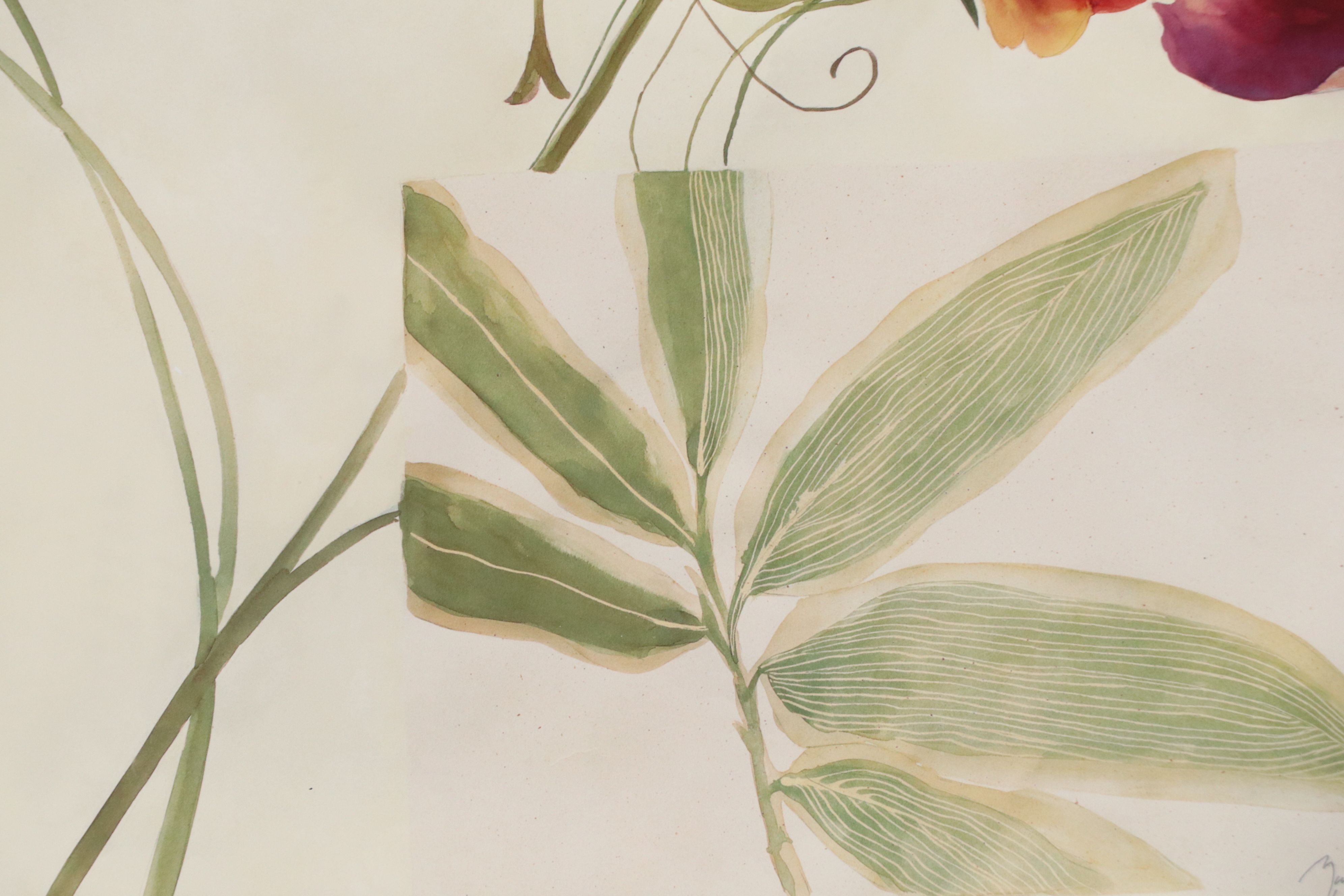 After Muriel Verger Floral Offset Lithographs Including "Red Poppy"