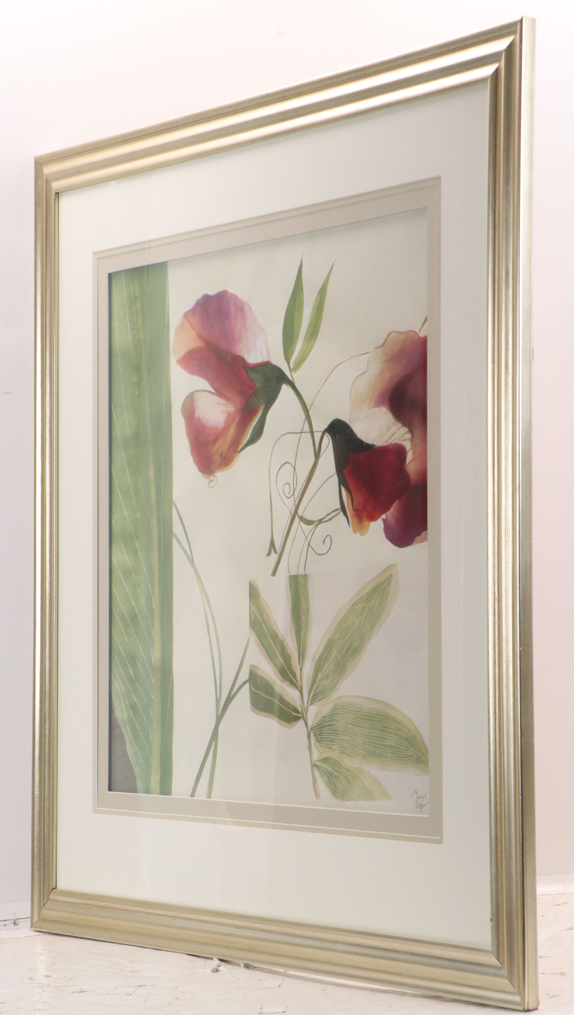 After Muriel Verger Floral Offset Lithographs Including "Red Poppy"