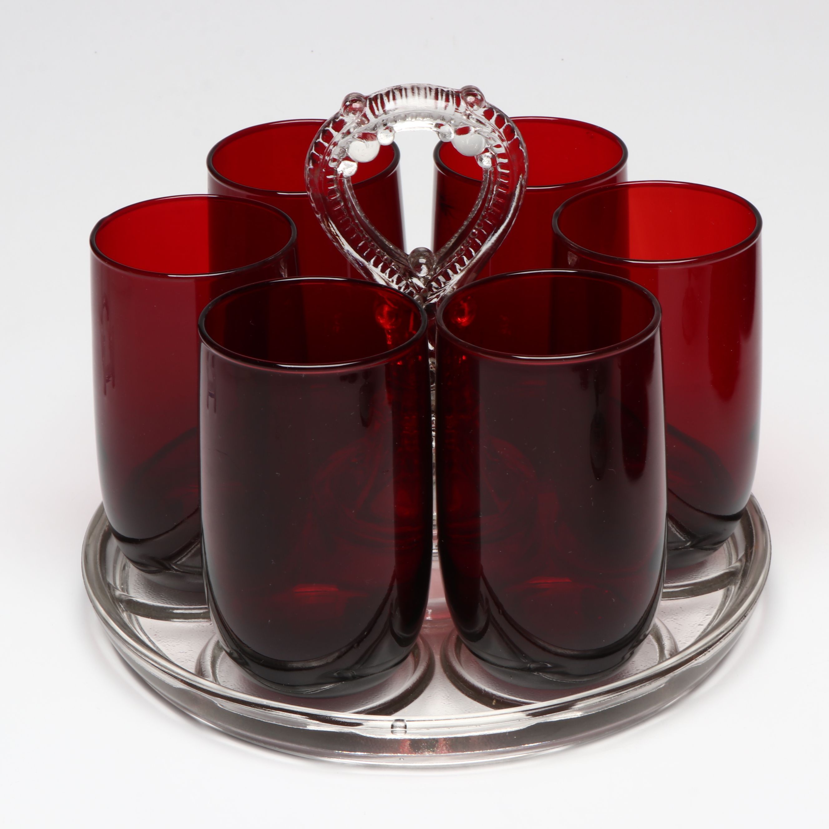 Cristal D'Arques "Ruby Red" Goblets with Other Dinnerware and Table Accessories