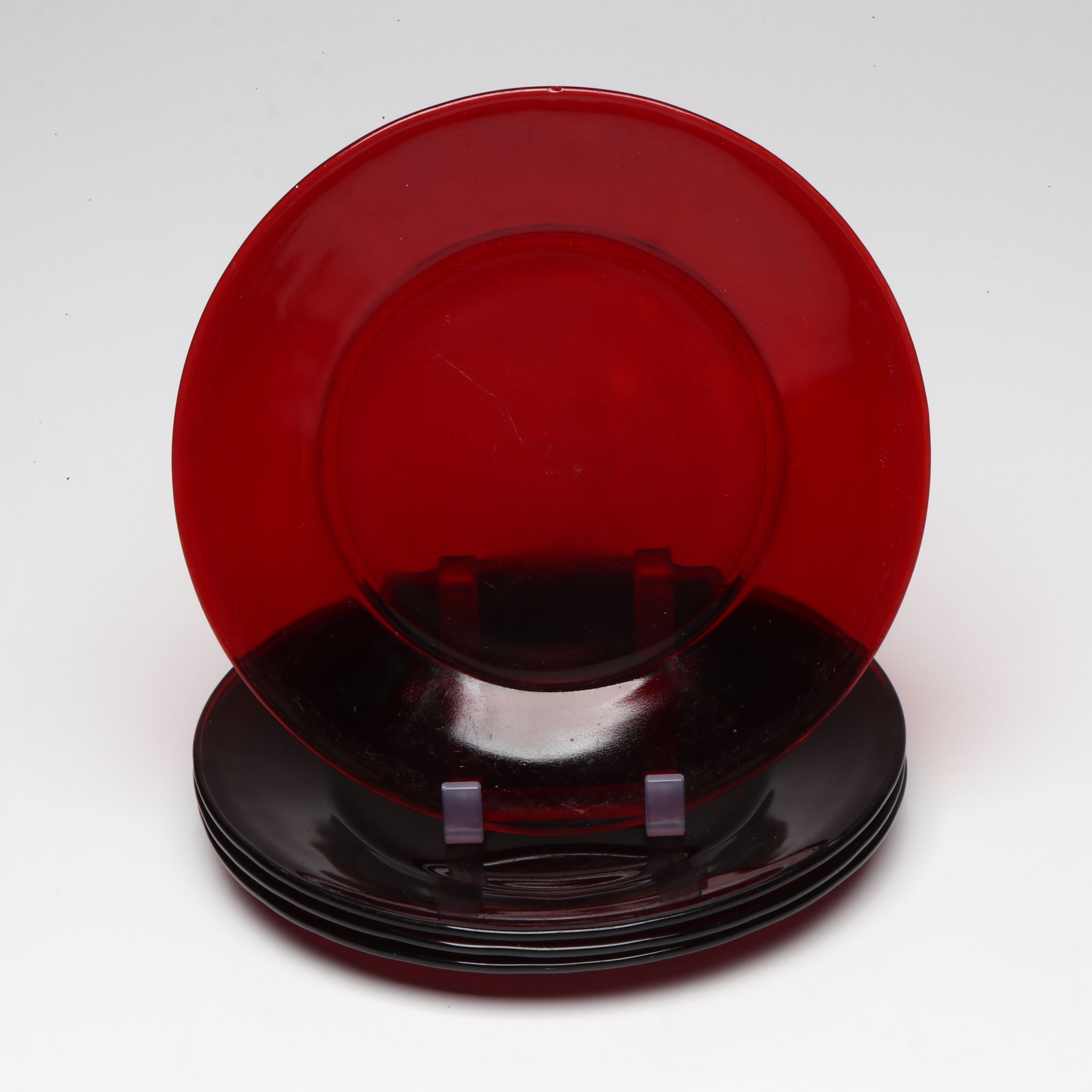 Cristal D'Arques "Ruby Red" Goblets with Other Dinnerware and Table Accessories