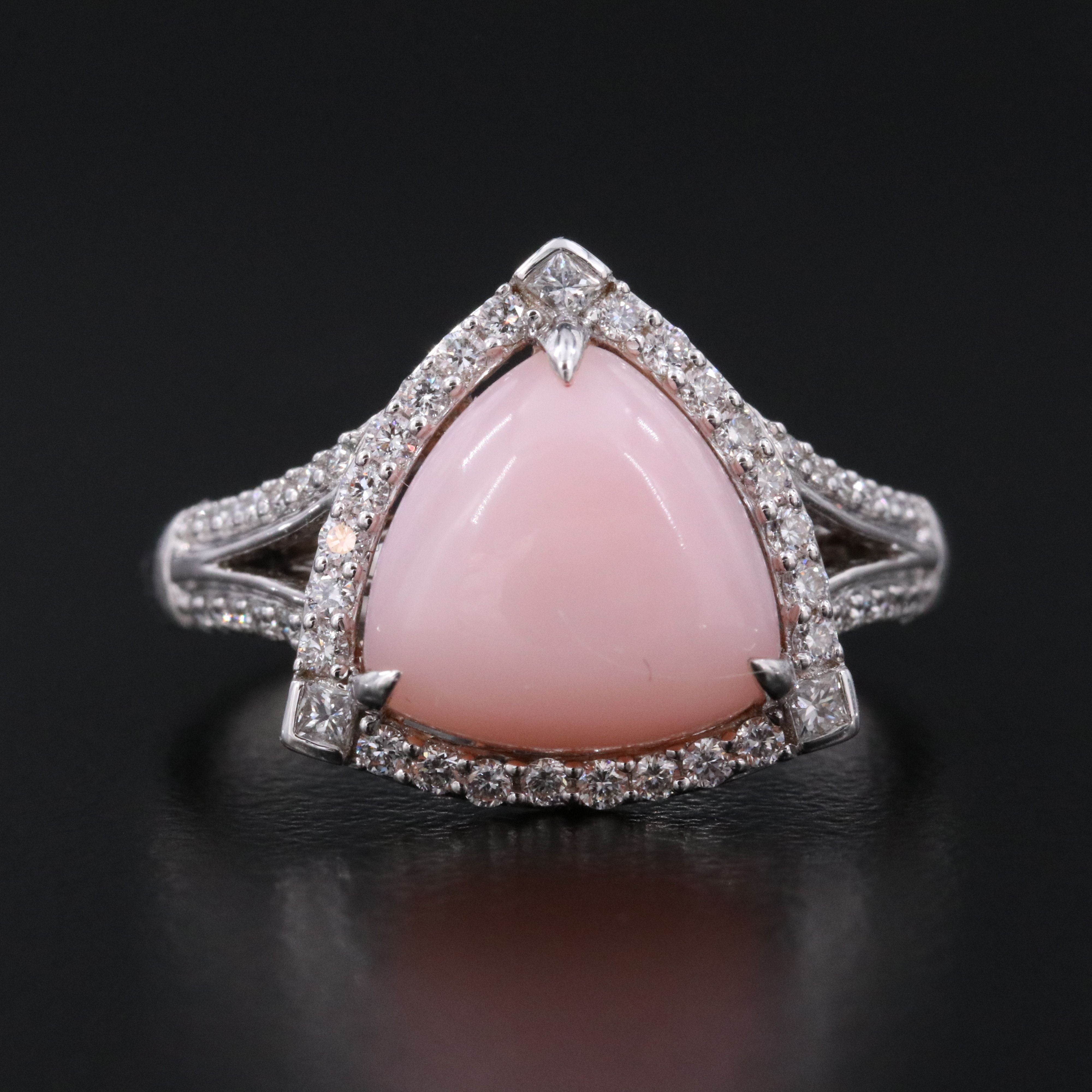Chromia 18K Pink Opal and Diamond Ring