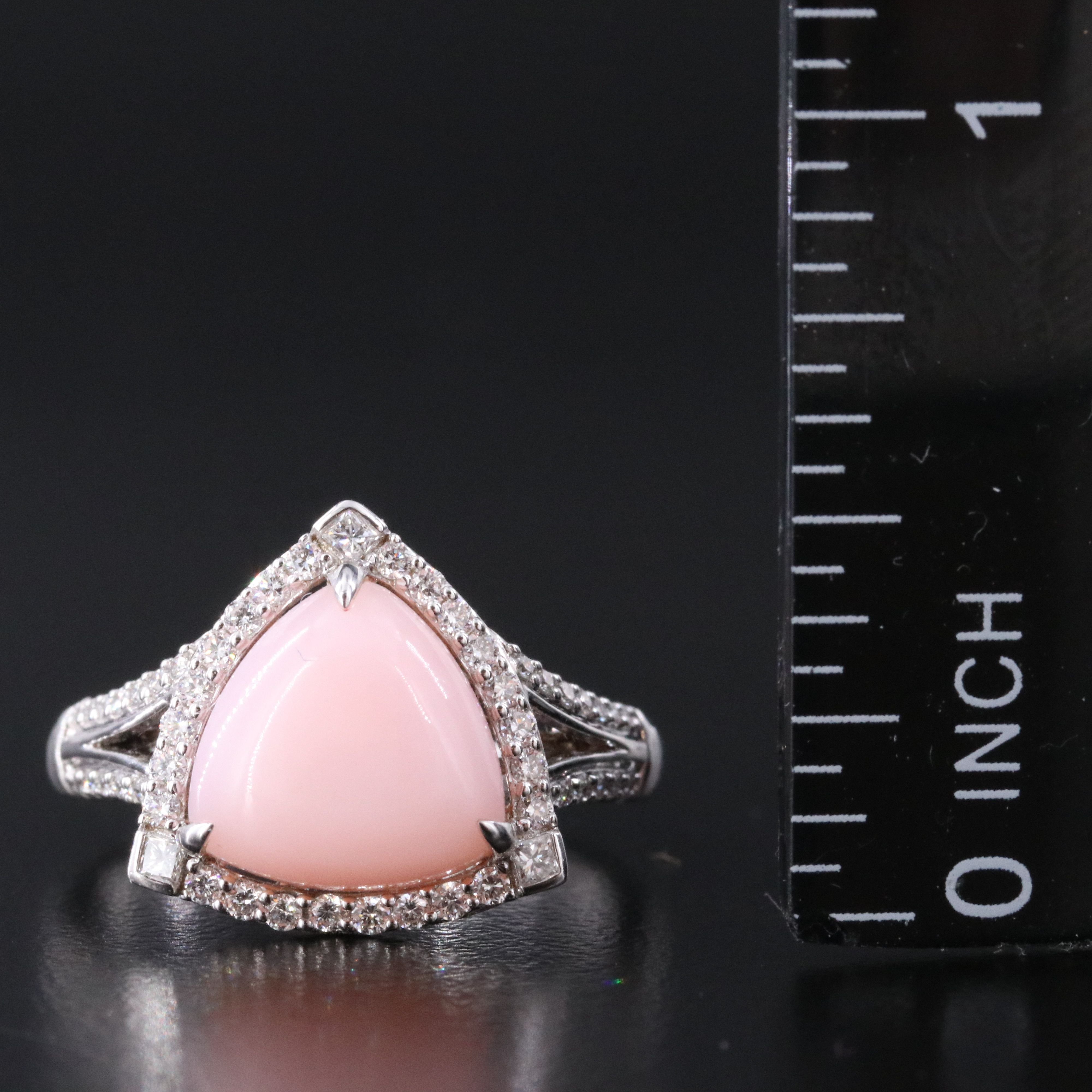 Chromia 18K Pink Opal and Diamond Ring