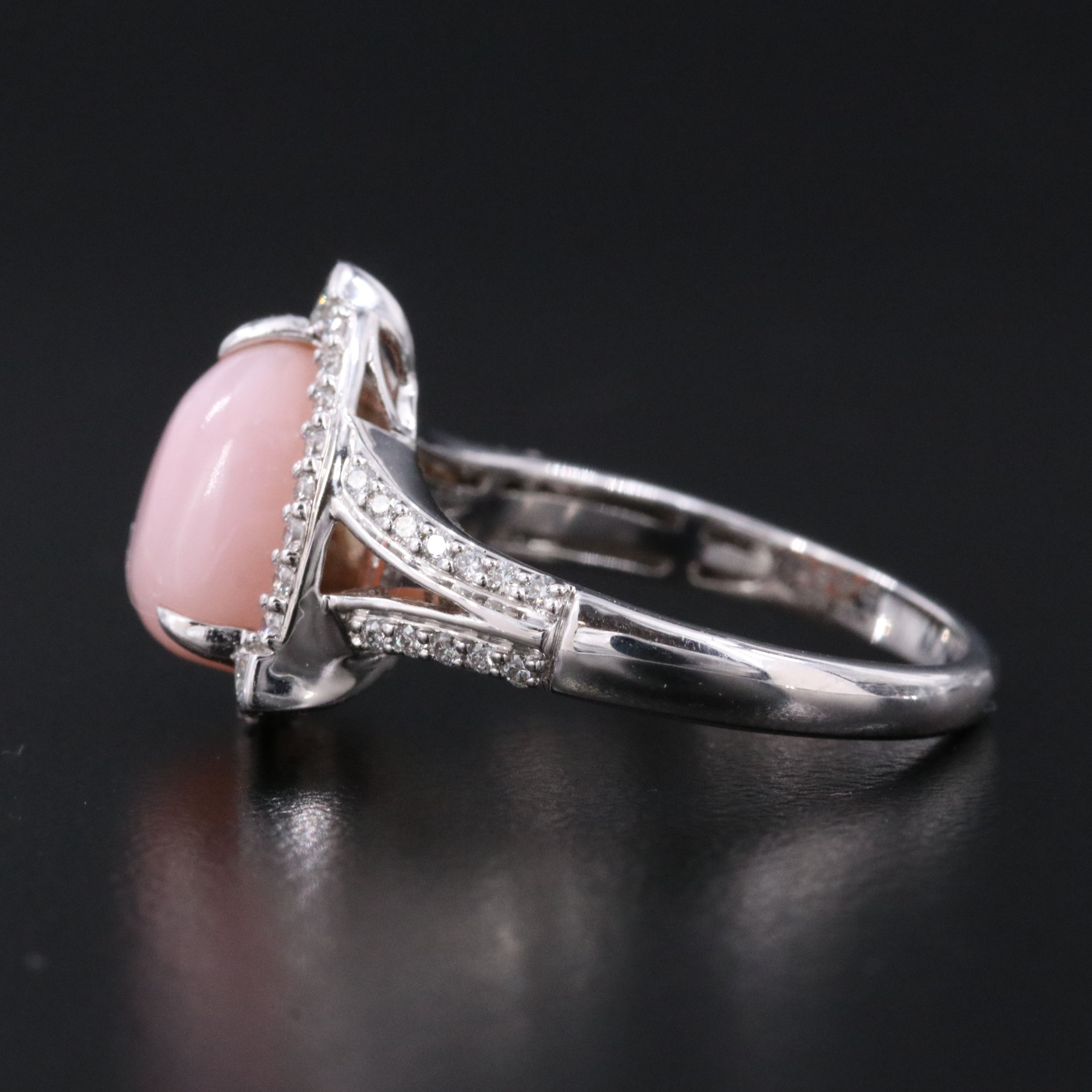 Chromia 18K Pink Opal and Diamond Ring