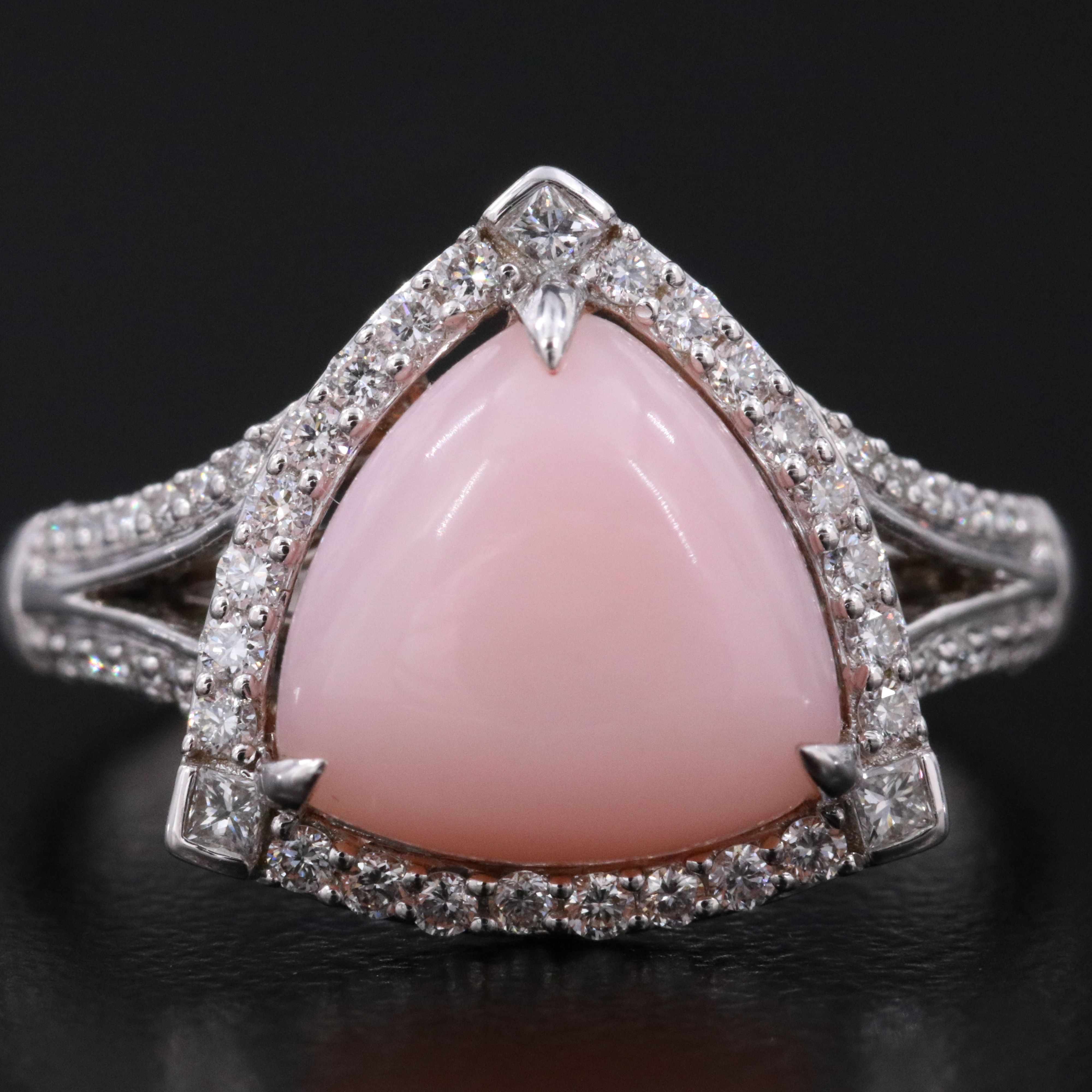 Chromia 18K Pink Opal and Diamond Ring