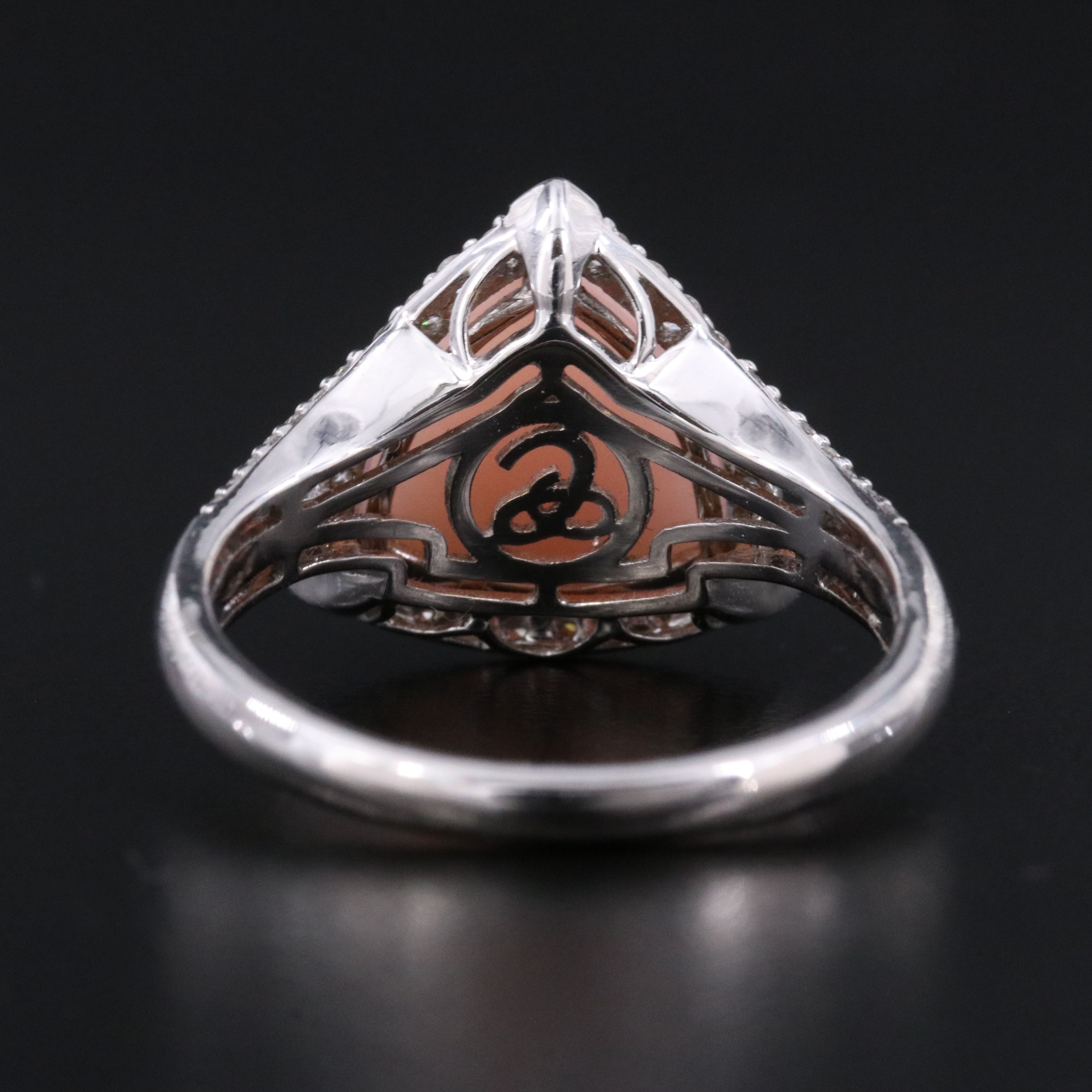 Chromia 18K Pink Opal and Diamond Ring