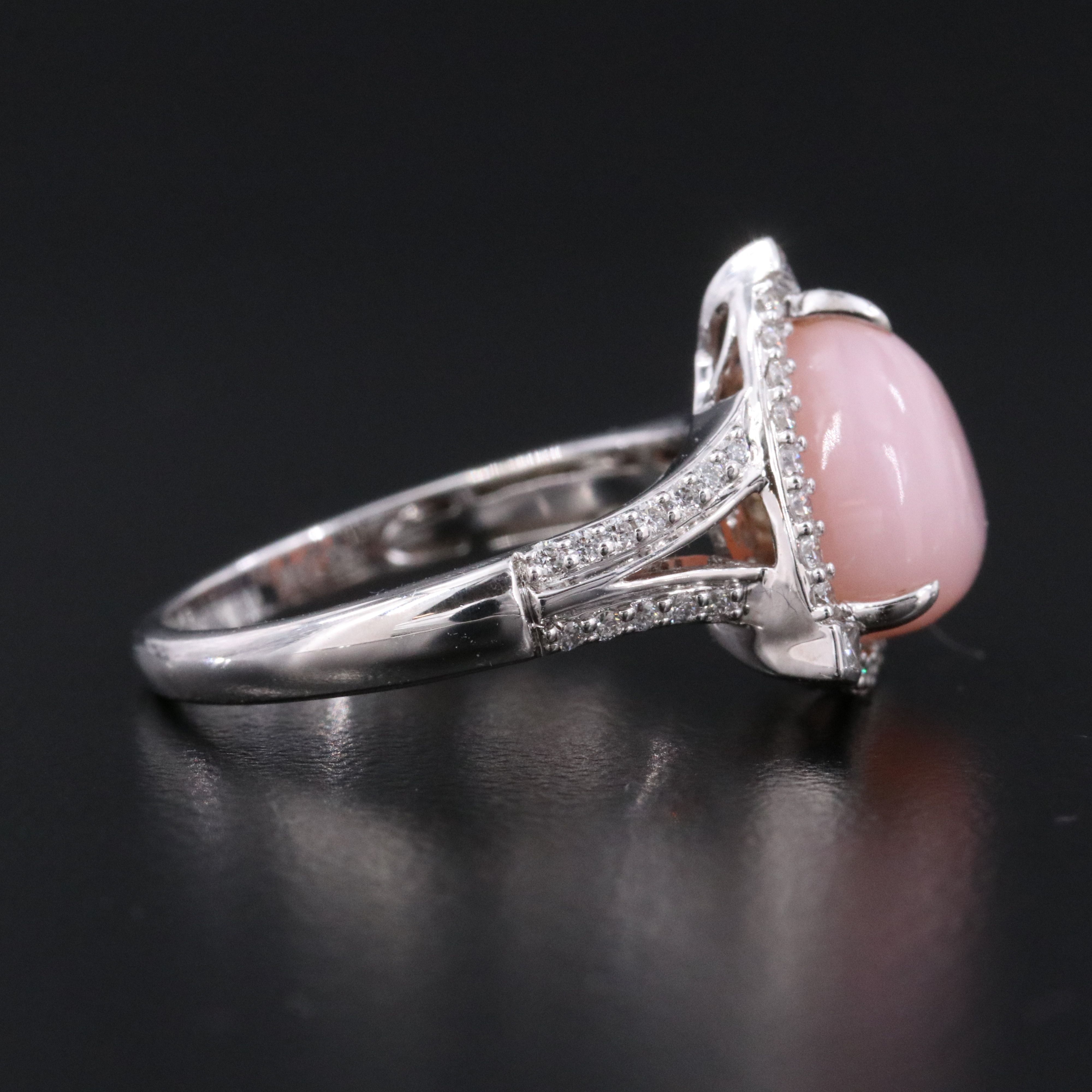 Chromia 18K Pink Opal and Diamond Ring