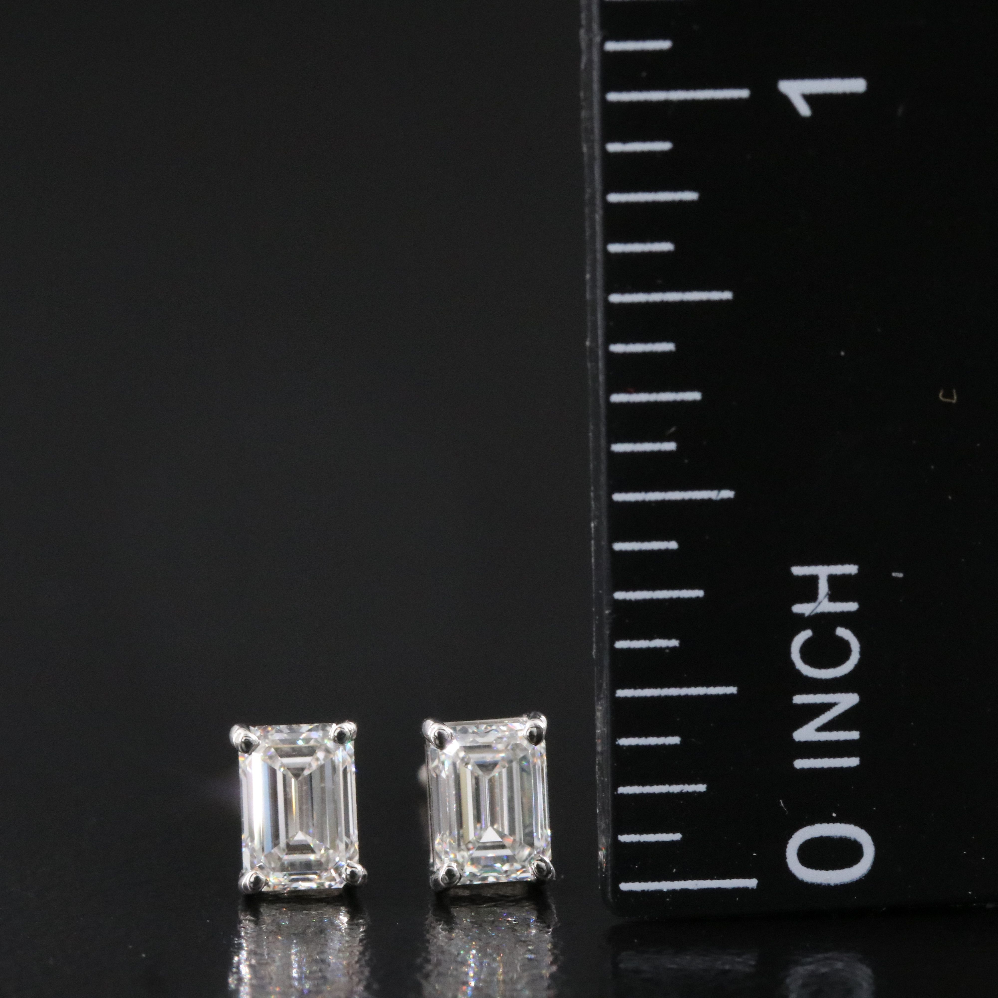 Platinum 1.00 CTW Internally Flawless Diamond Stud Earrings with GIA Reports