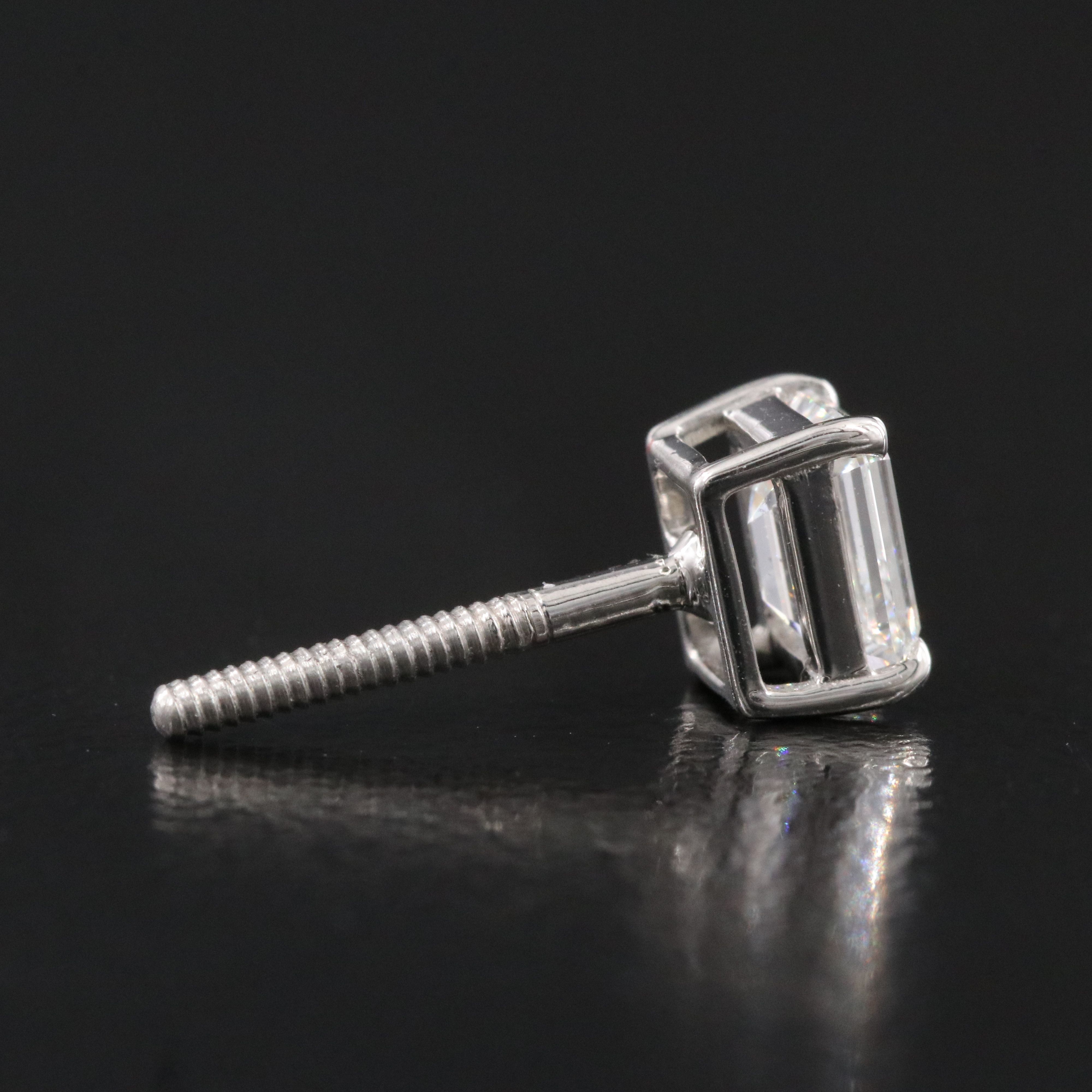 Platinum 1.00 CTW Internally Flawless Diamond Stud Earrings with GIA Reports