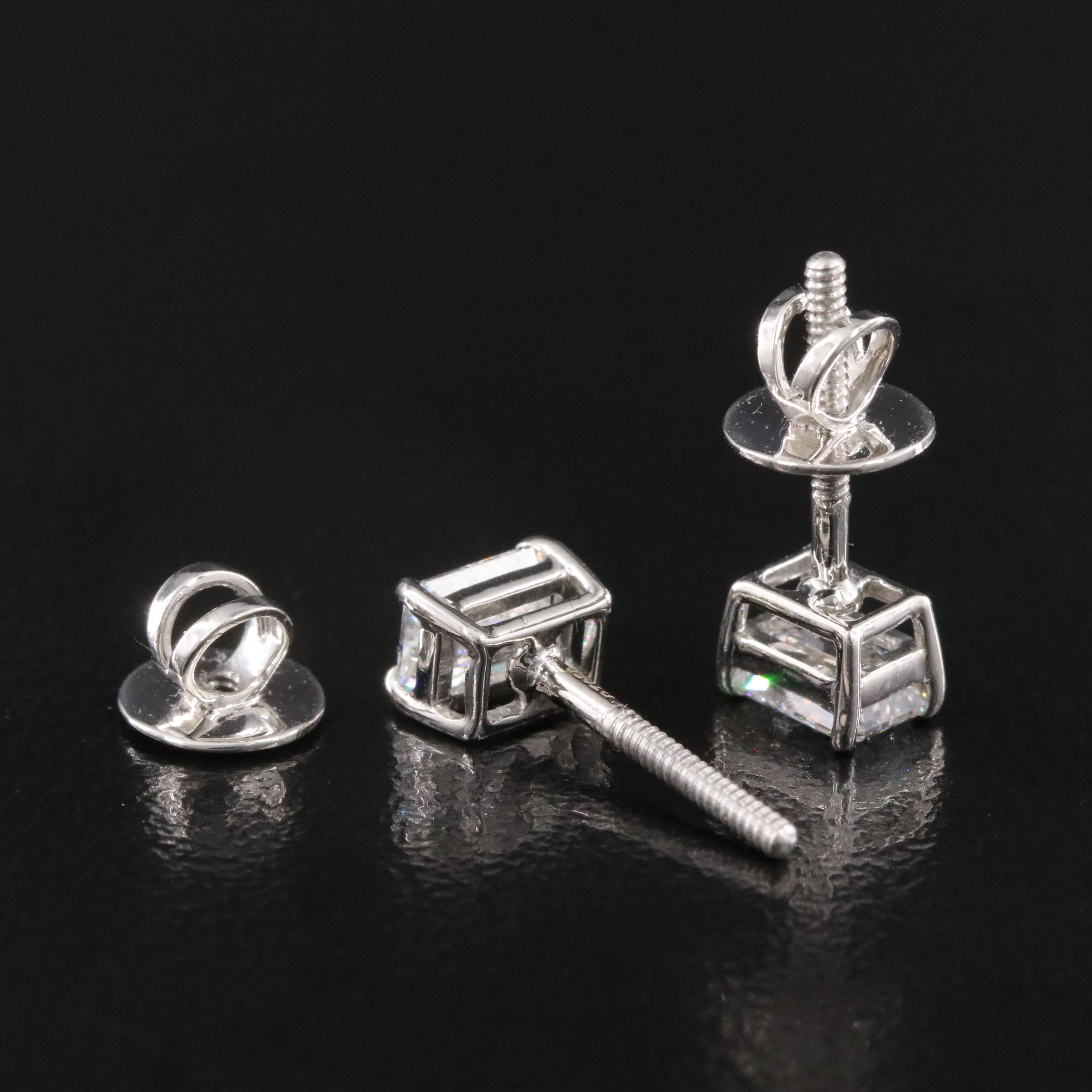 Platinum 1.00 CTW Internally Flawless Diamond Stud Earrings with GIA Reports