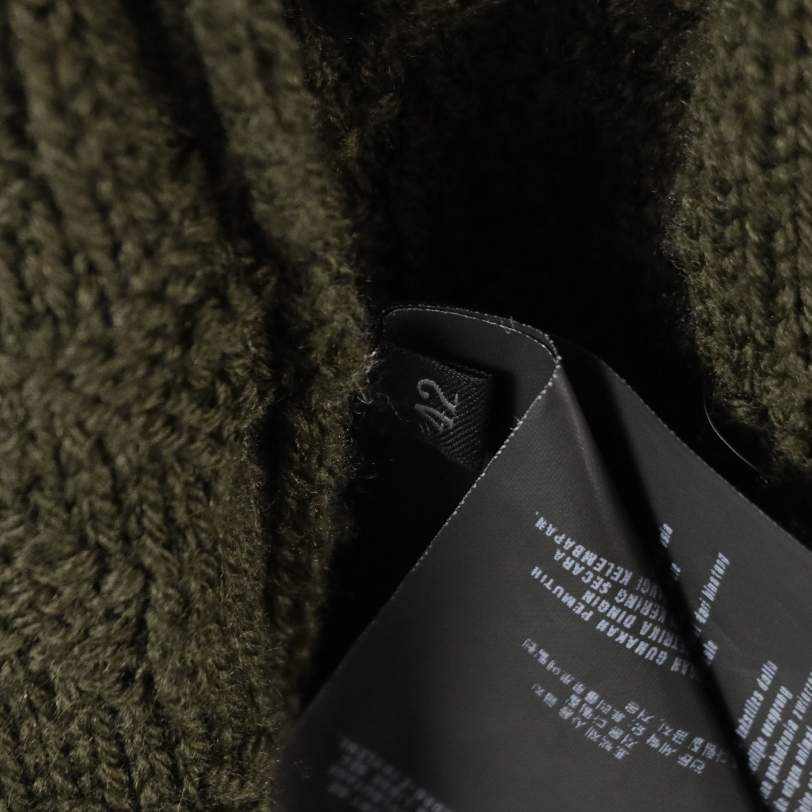 Prada Cinched Waist Cardigan Sweater in Olive Green Knit Wool