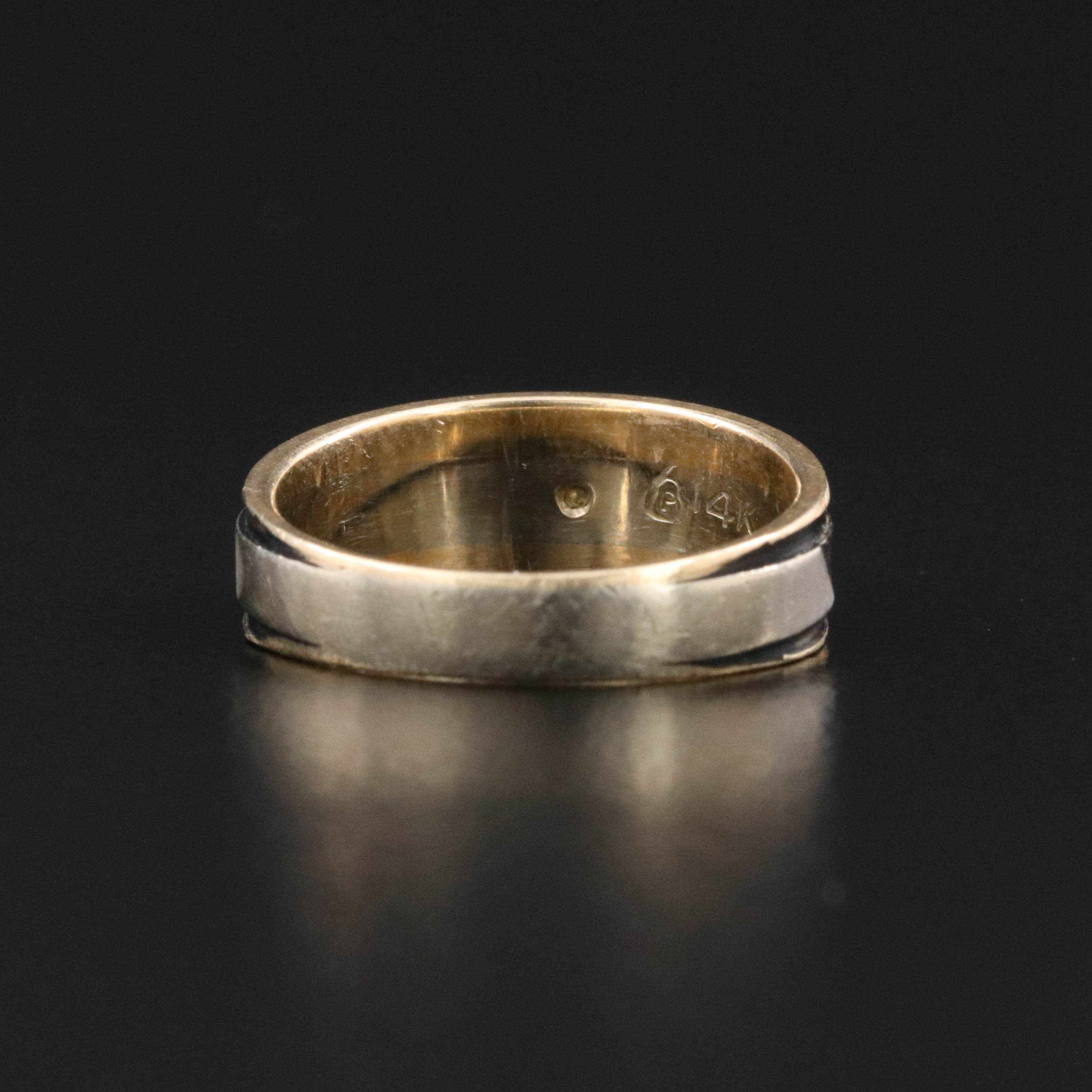 Vintage 14K Two Tone 0.01 CT Diamond Ring