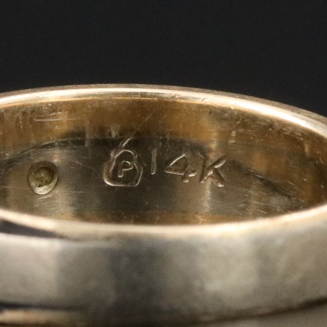 Vintage 14K Two Tone 0.01 CT Diamond Ring