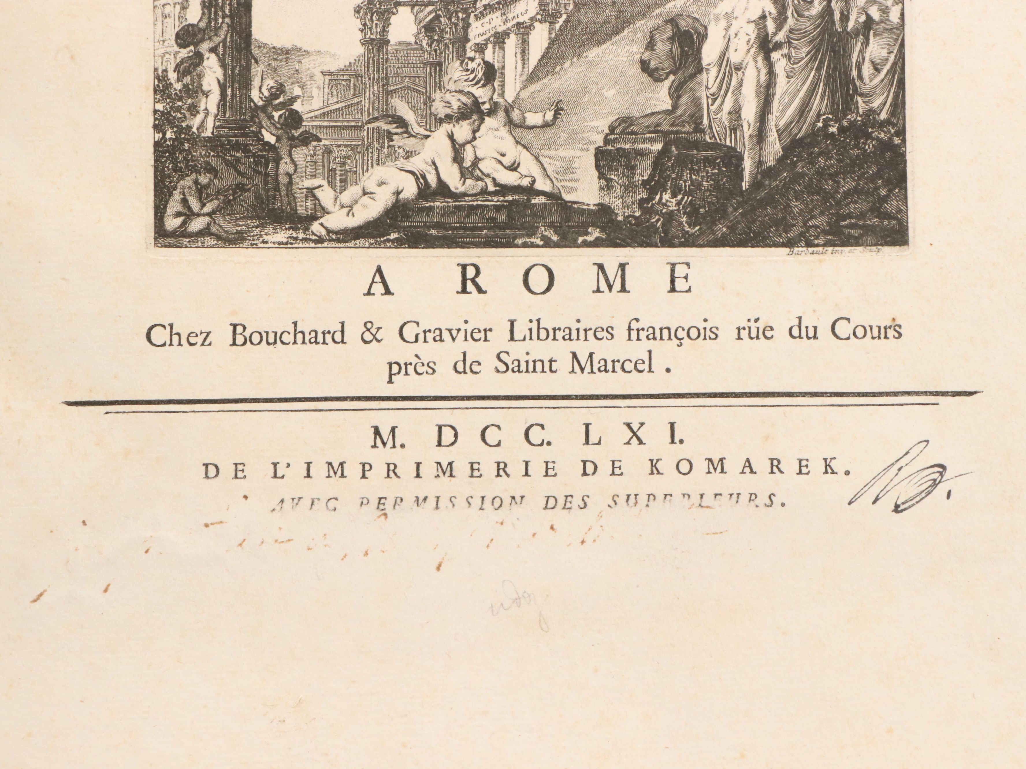 Illustrated "Les plus beaux monuments de Rome ancienne" by Jean Barbault, 1761