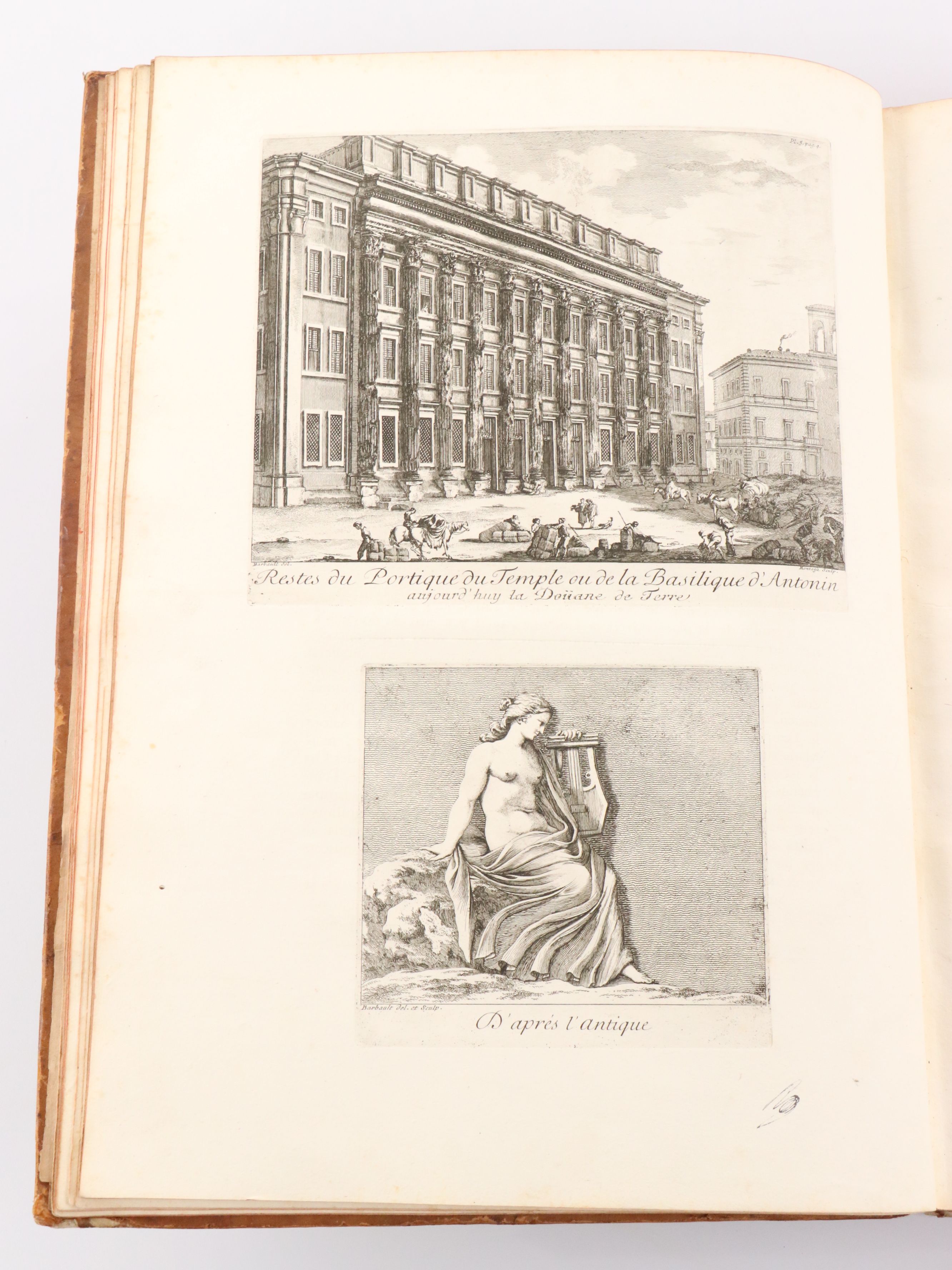 Illustrated "Les plus beaux monuments de Rome ancienne" by Jean Barbault, 1761