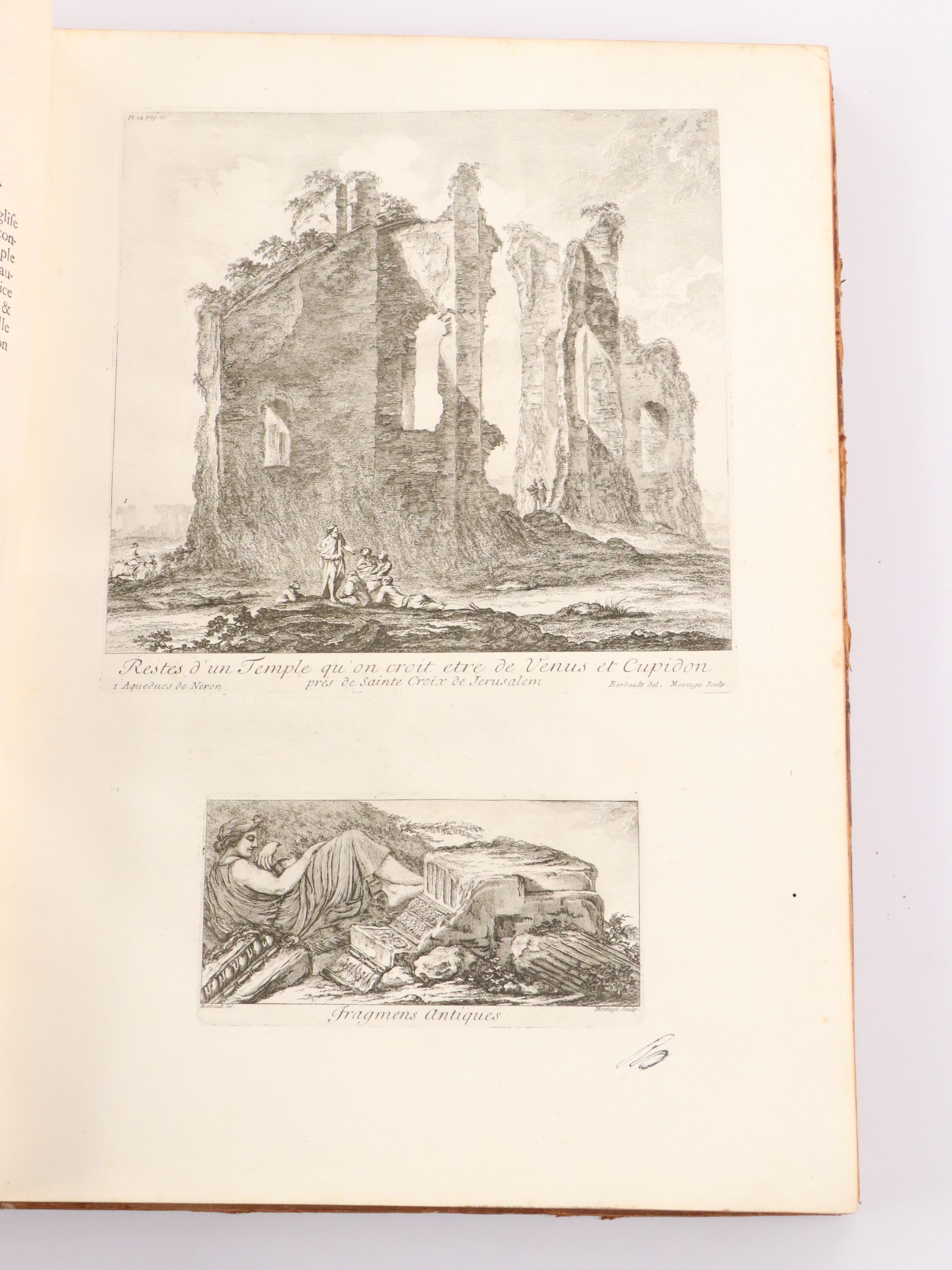 Illustrated "Les plus beaux monuments de Rome ancienne" by Jean Barbault, 1761