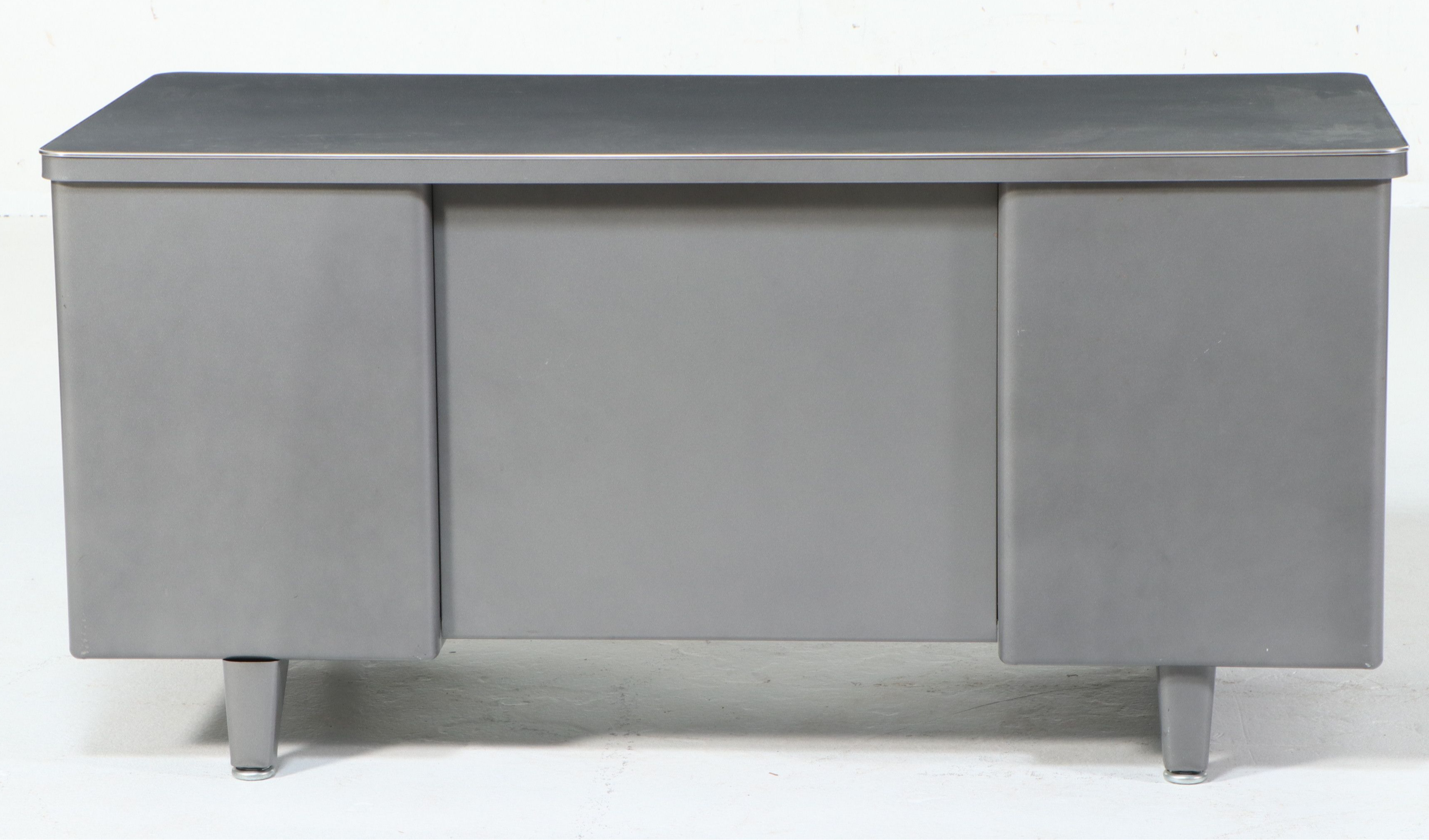 Mid-Century Industrial Steel Tanker Desk, Circa 1950