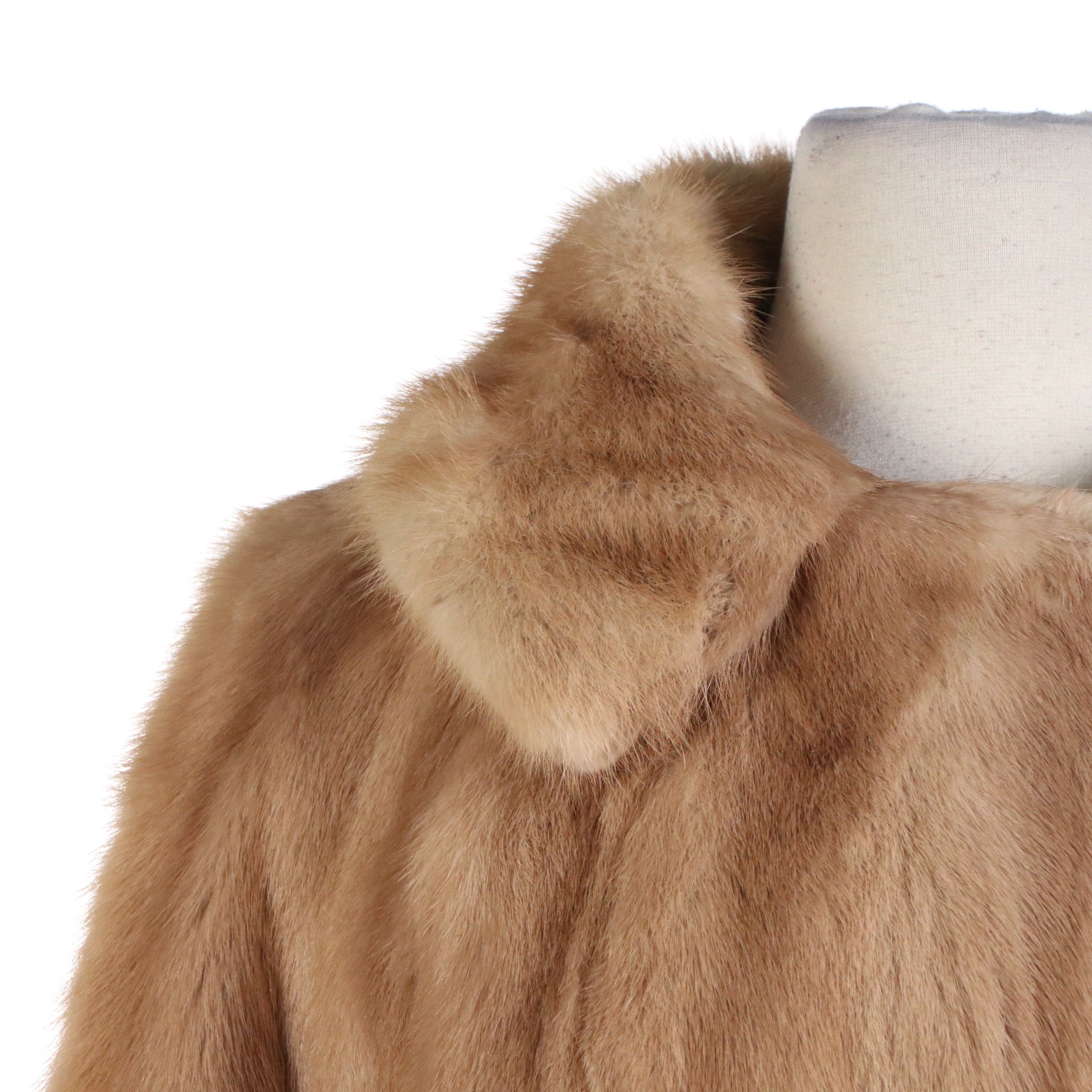 Shillito's Fur Salon Vintage Button Detailed Mink Fur Coat