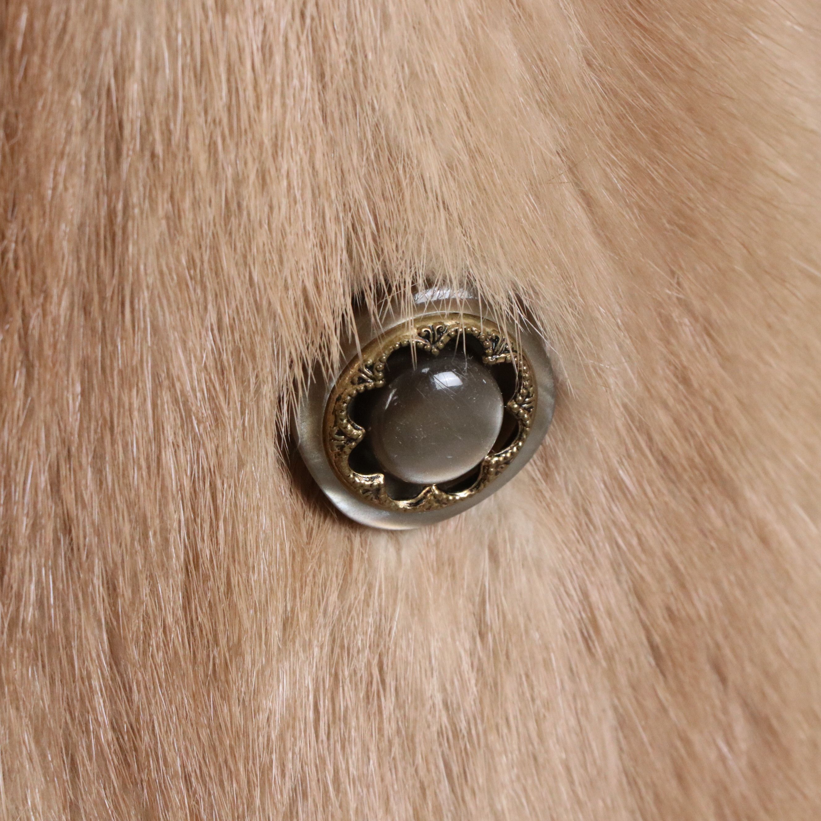 Shillito's Fur Salon Vintage Button Detailed Mink Fur Coat