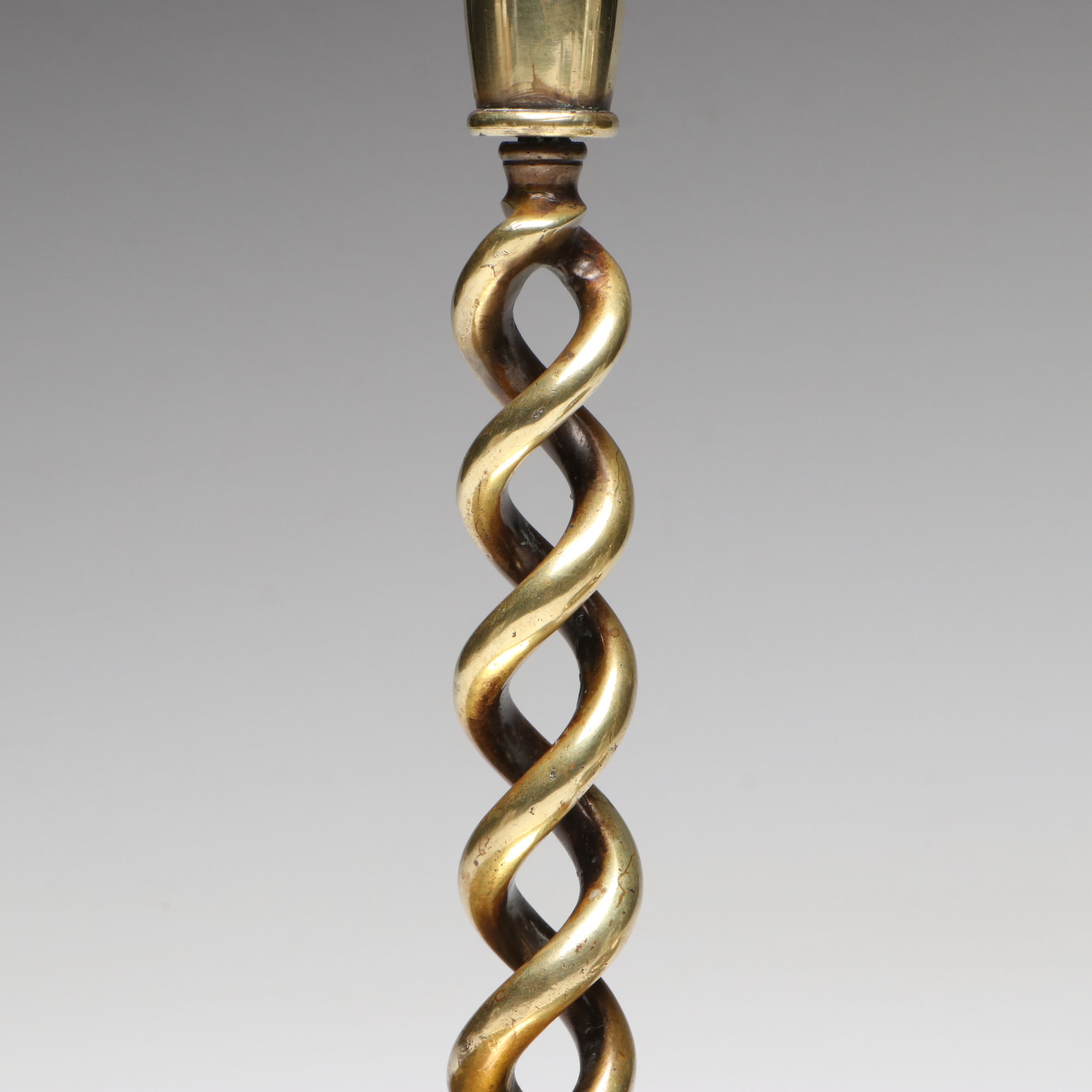Pair of Brass Barley Twist Chambersticks