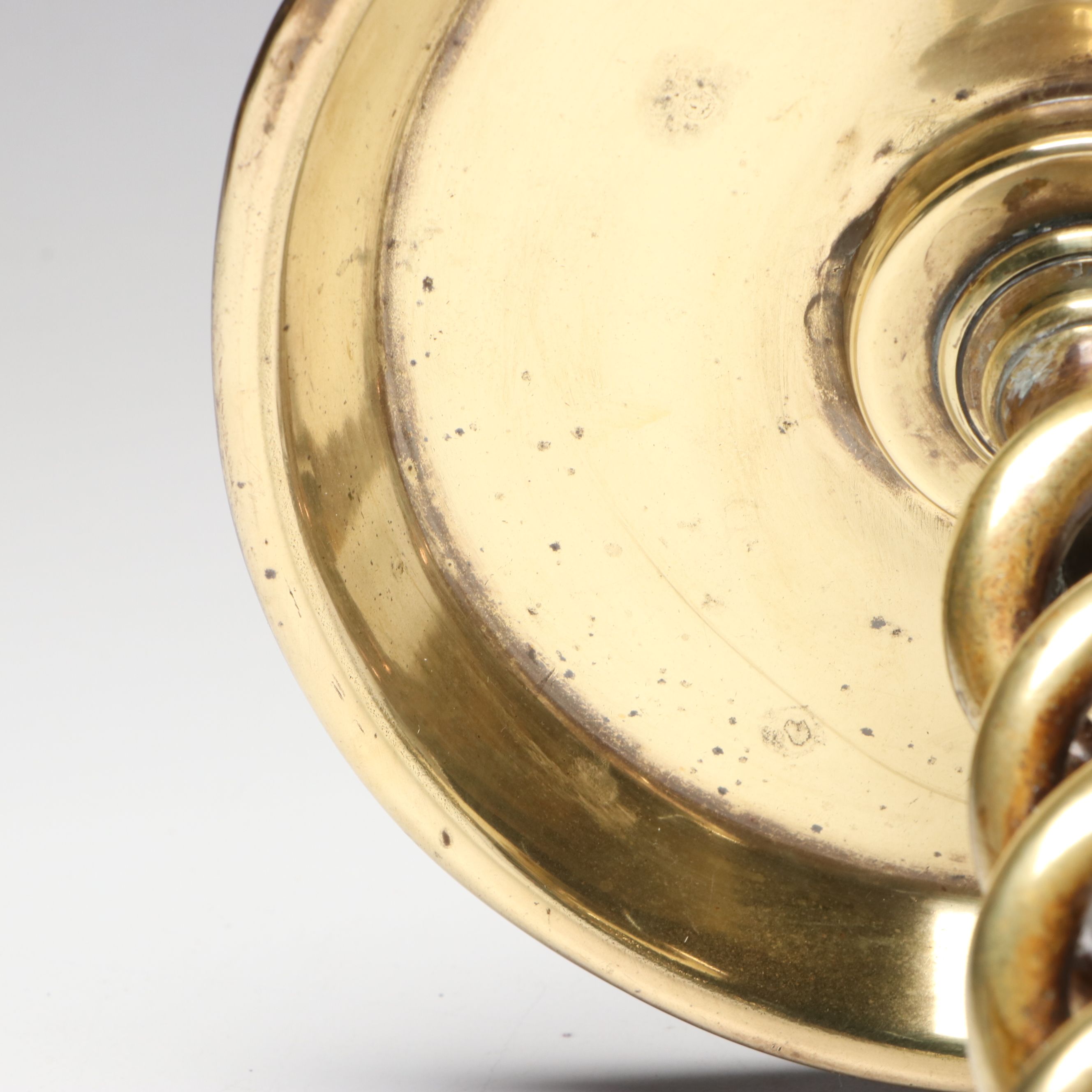 Pair of Brass Barley Twist Chambersticks