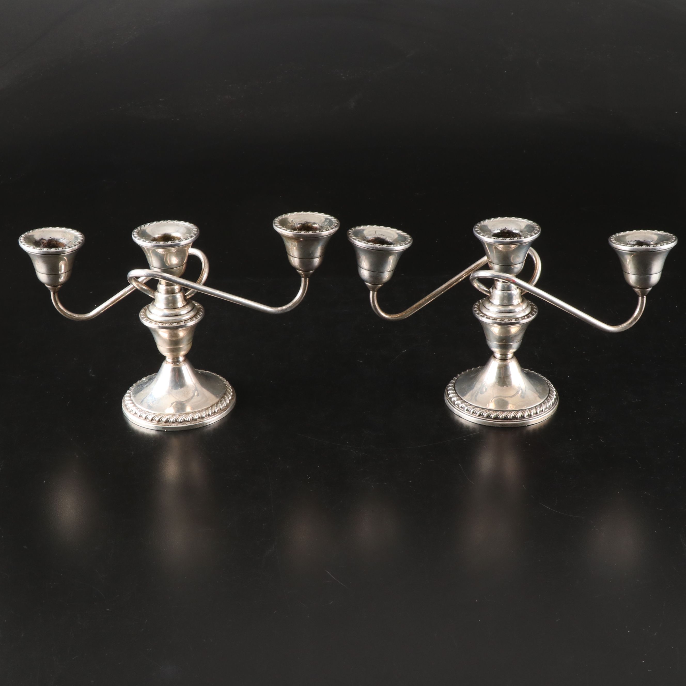 Rogers Weighted Sterling Candelabra, Early to Mid-20th Century