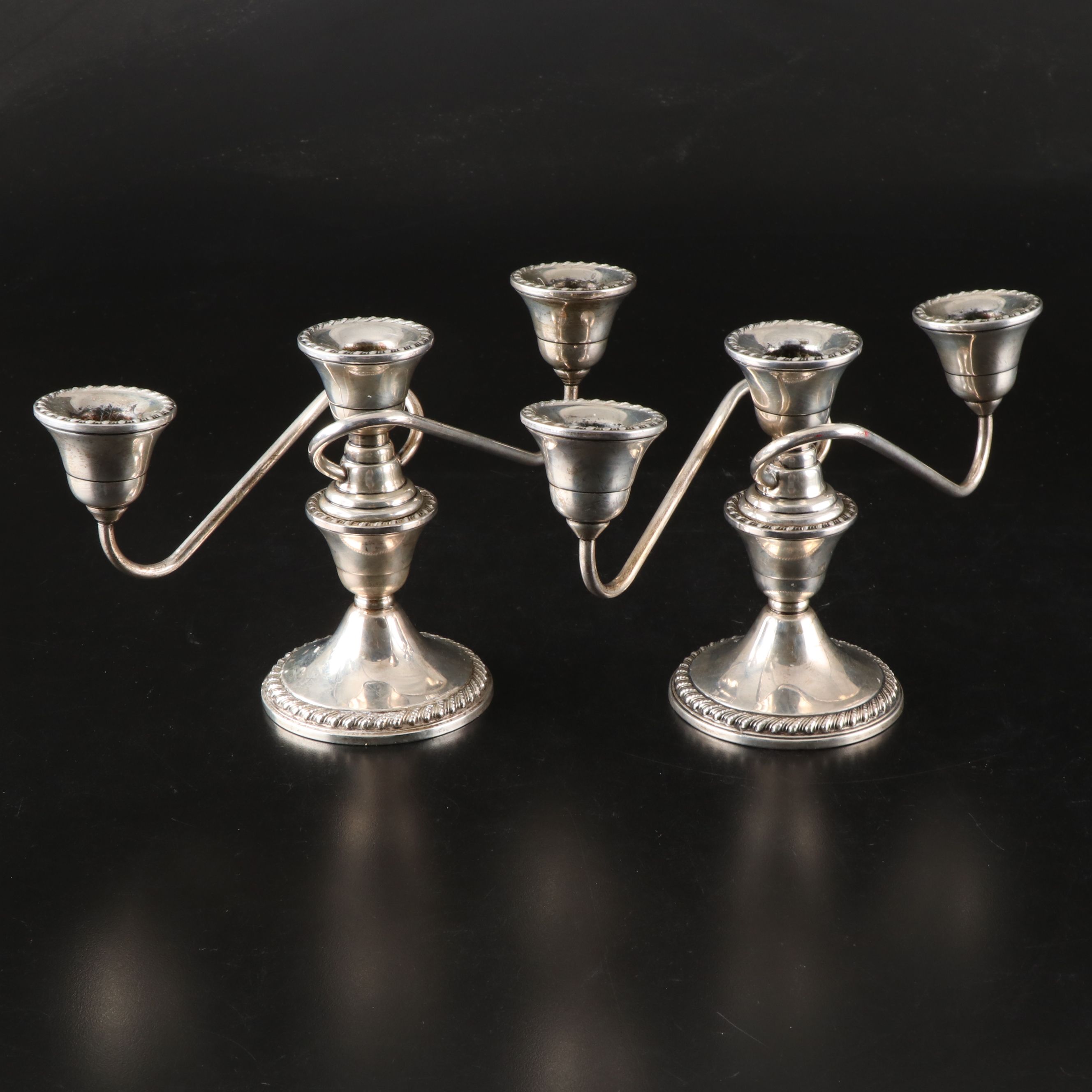 Rogers Weighted Sterling Candelabra, Early to Mid-20th Century