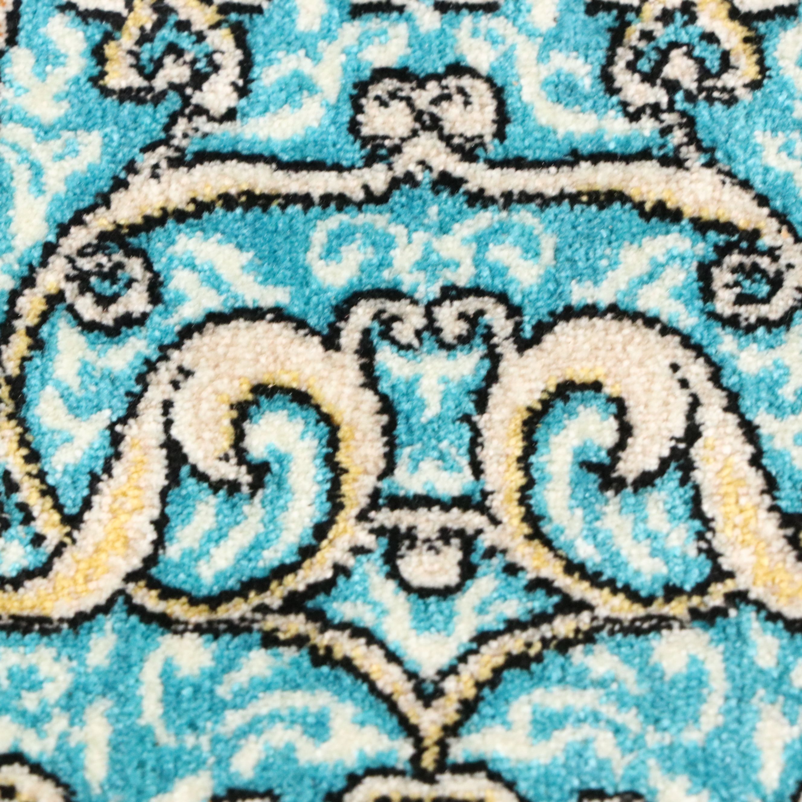 2'8 x 5'2 Machine Made Turkish Qom Style Silk Accent Rug