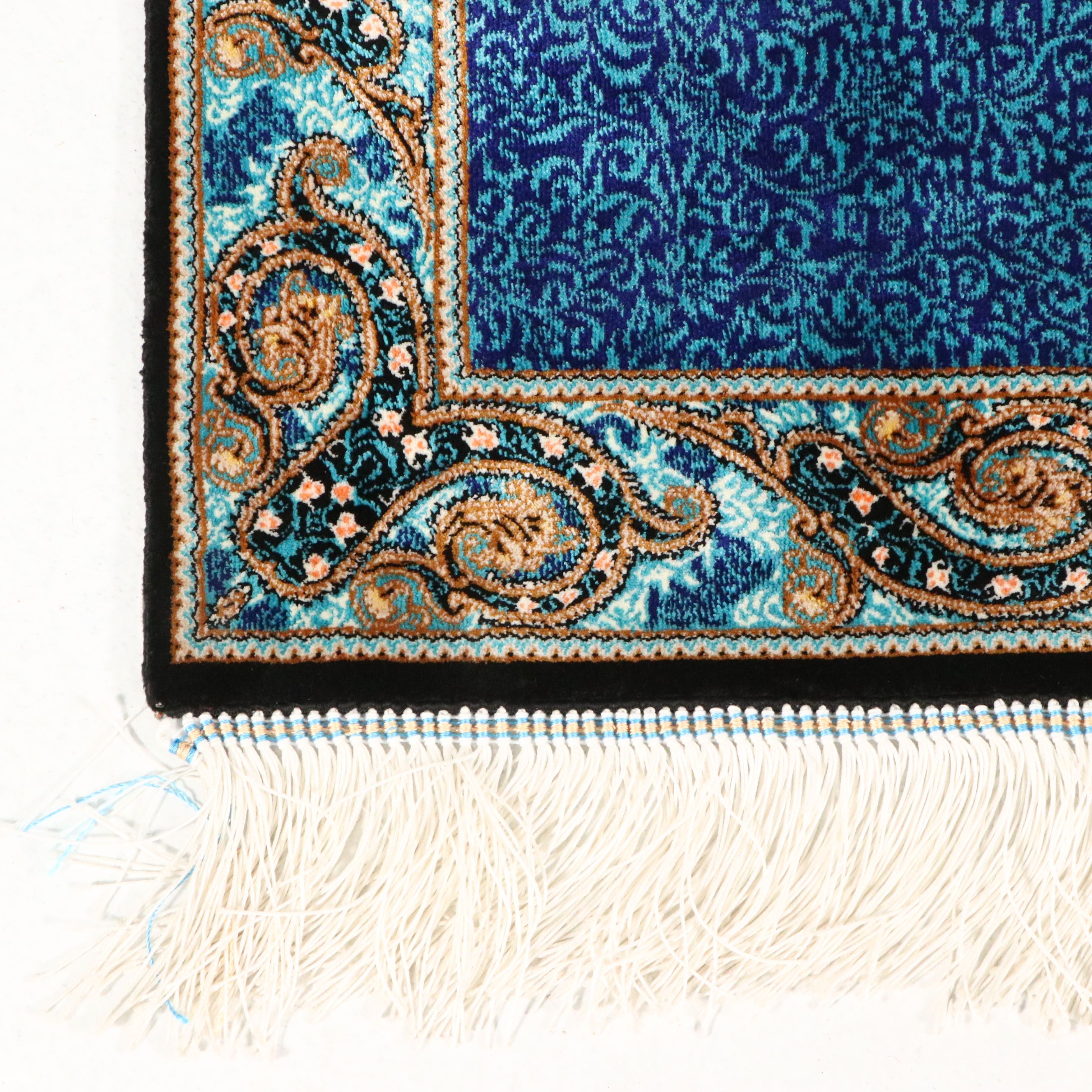 2'8 x 5'2 Machine Made Turkish Qom Style Silk Accent Rug