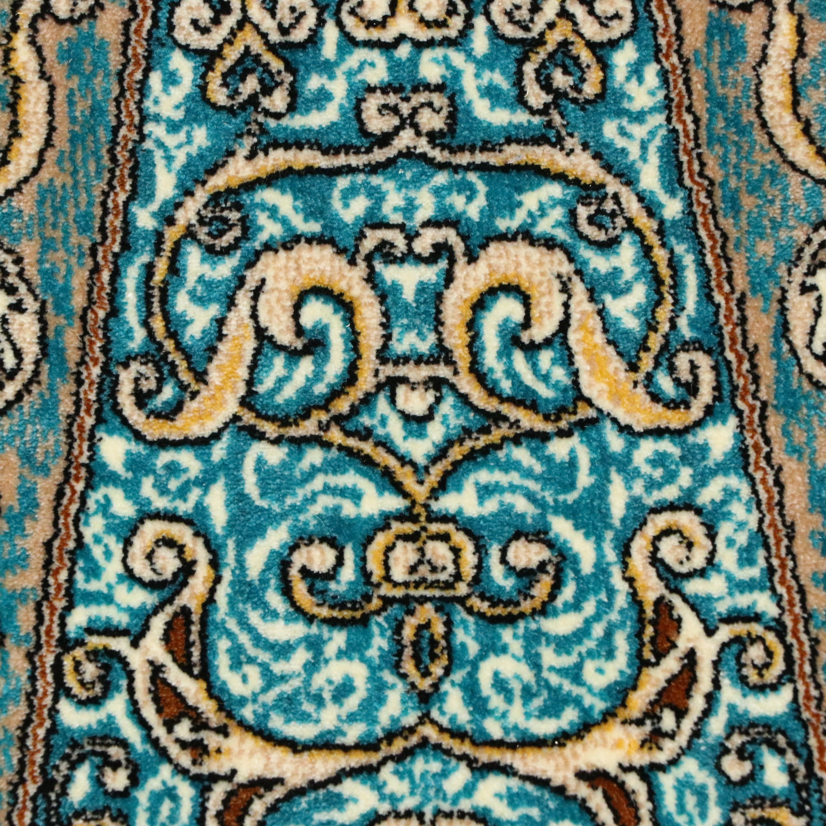 2'8 x 5'2 Machine Made Turkish Qom Style Silk Accent Rug
