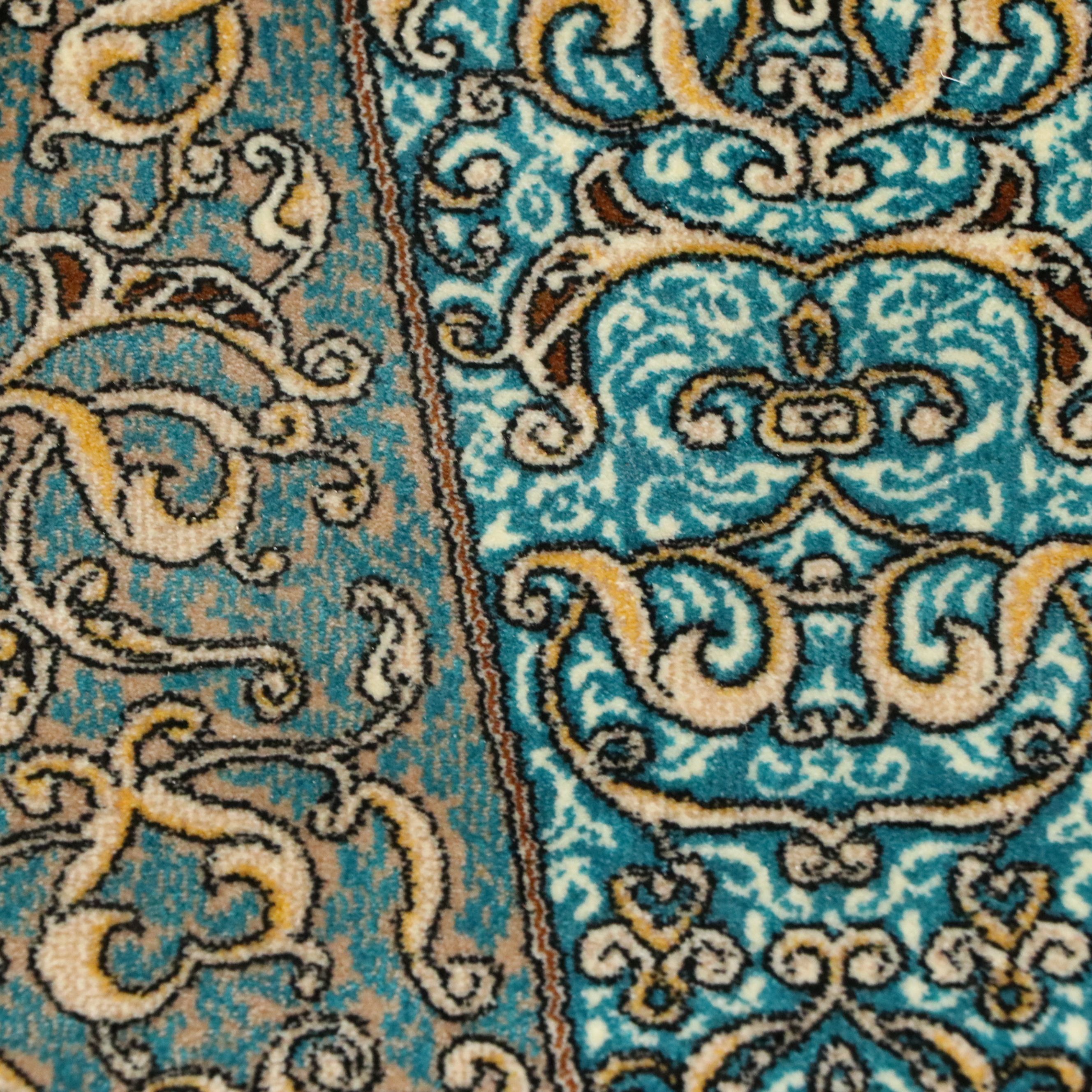 2'8 x 5'2 Machine Made Turkish Qom Style Silk Accent Rug