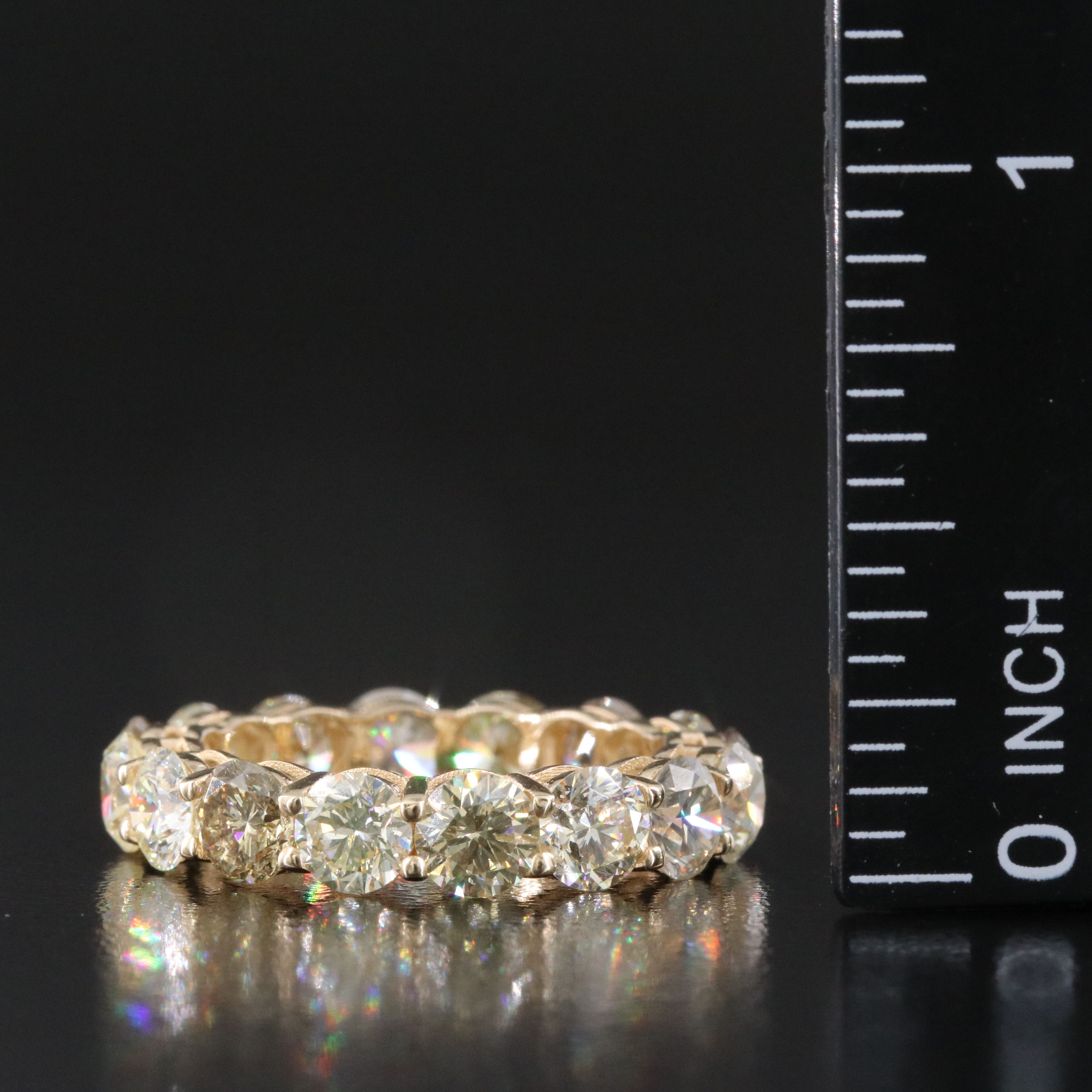 14K 6.04 CTW Diamond Eternity Band with IGI Jewelry Report Including Fancy Color