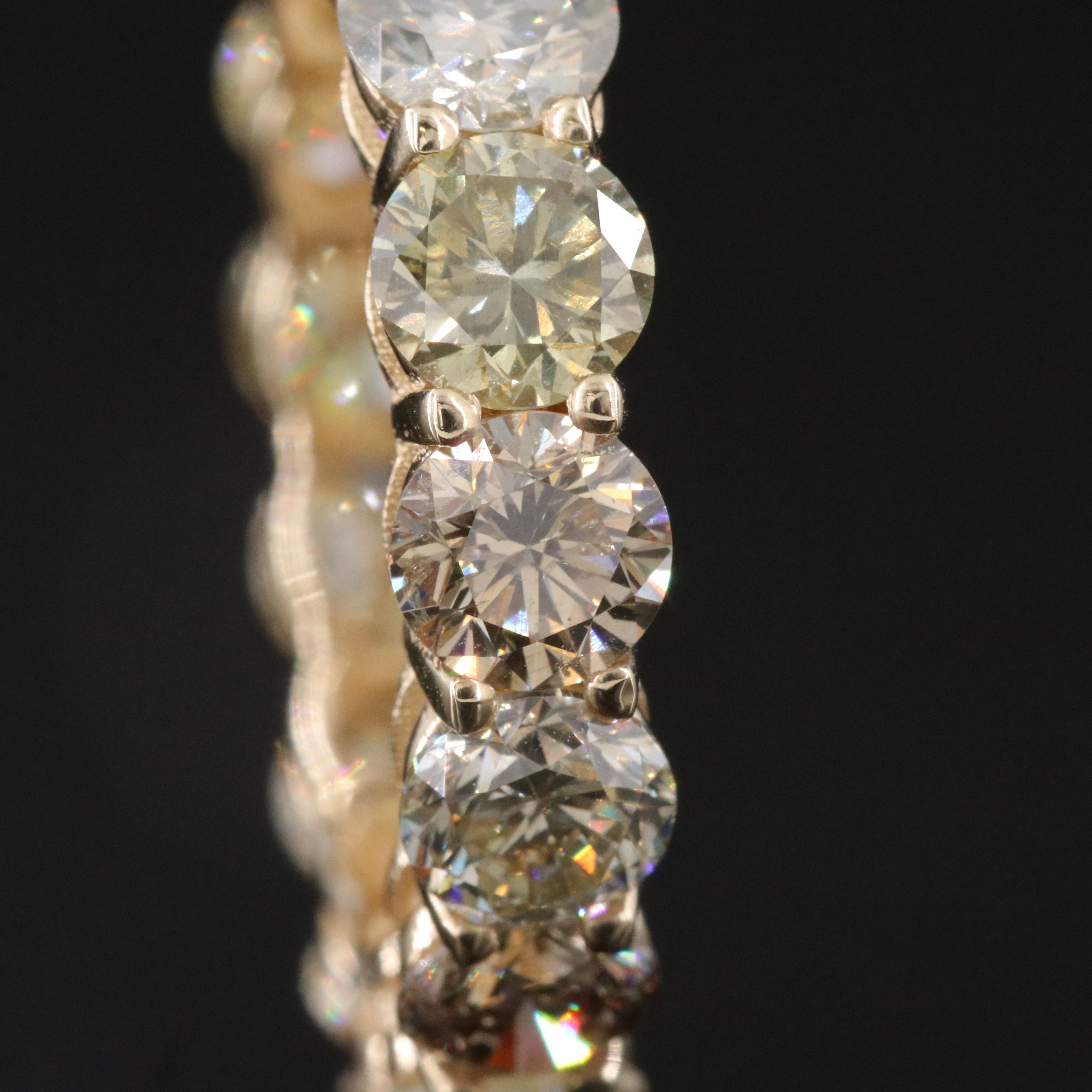 14K 6.04 CTW Diamond Eternity Band with IGI Jewelry Report Including Fancy Color