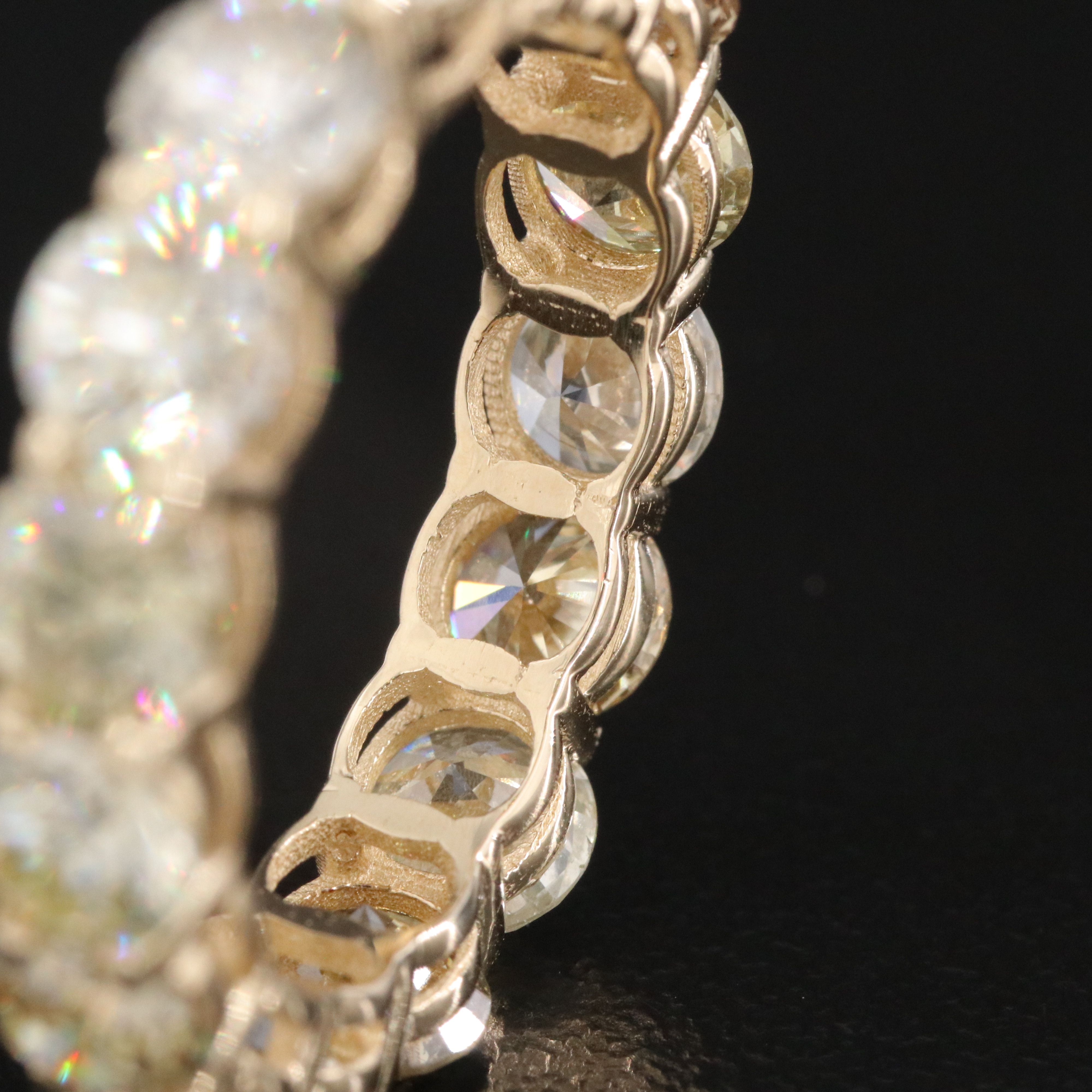 14K 6.04 CTW Diamond Eternity Band with IGI Jewelry Report Including Fancy Color