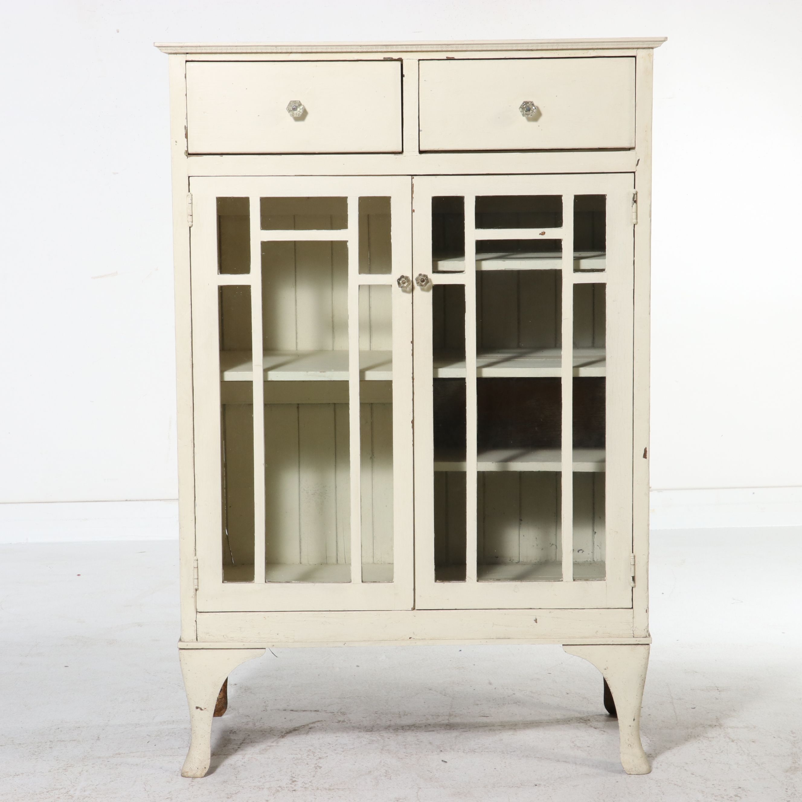 Late Victorian Painted Cabinet, Late 19th to Early 20th Century
