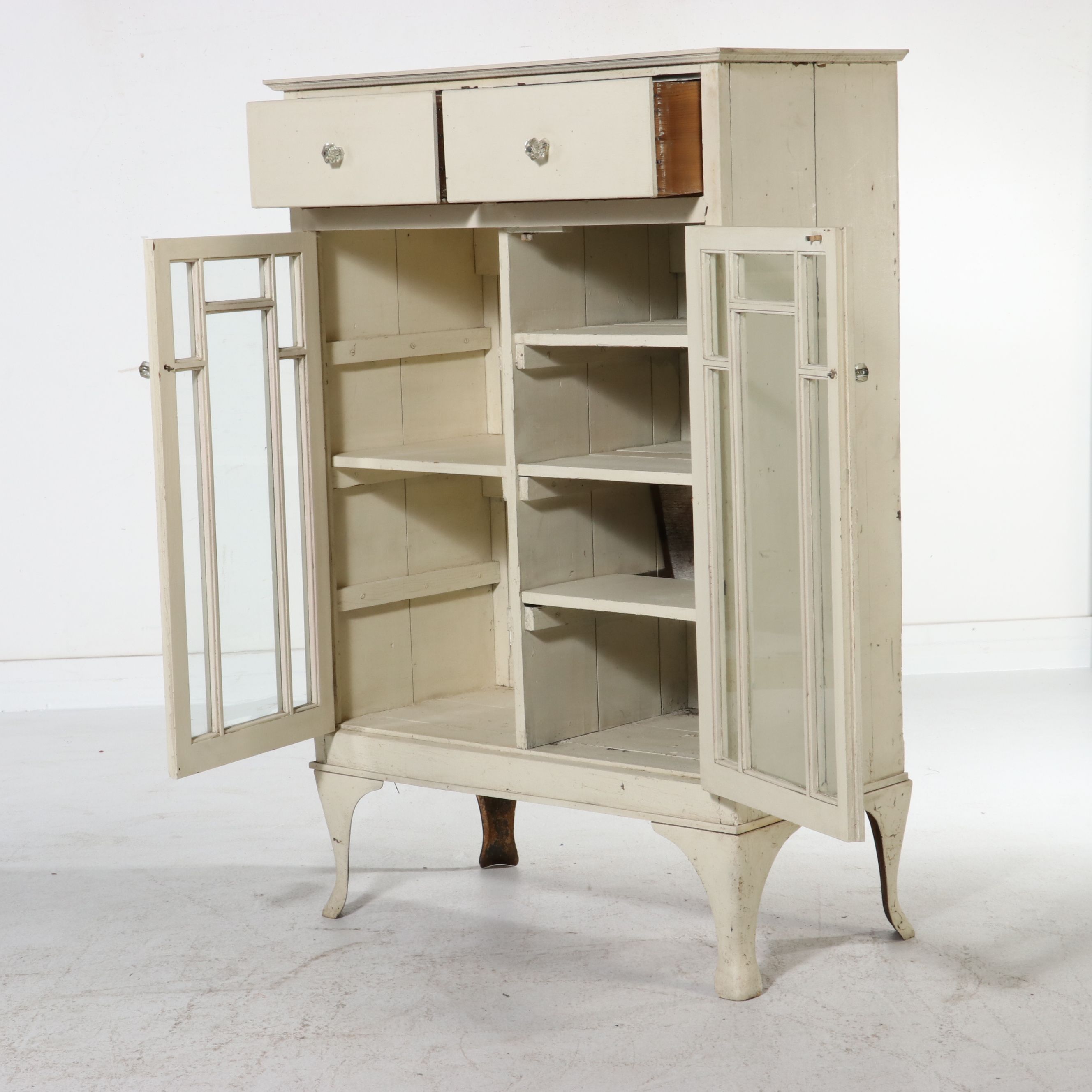 Late Victorian Painted Cabinet, Late 19th to Early 20th Century