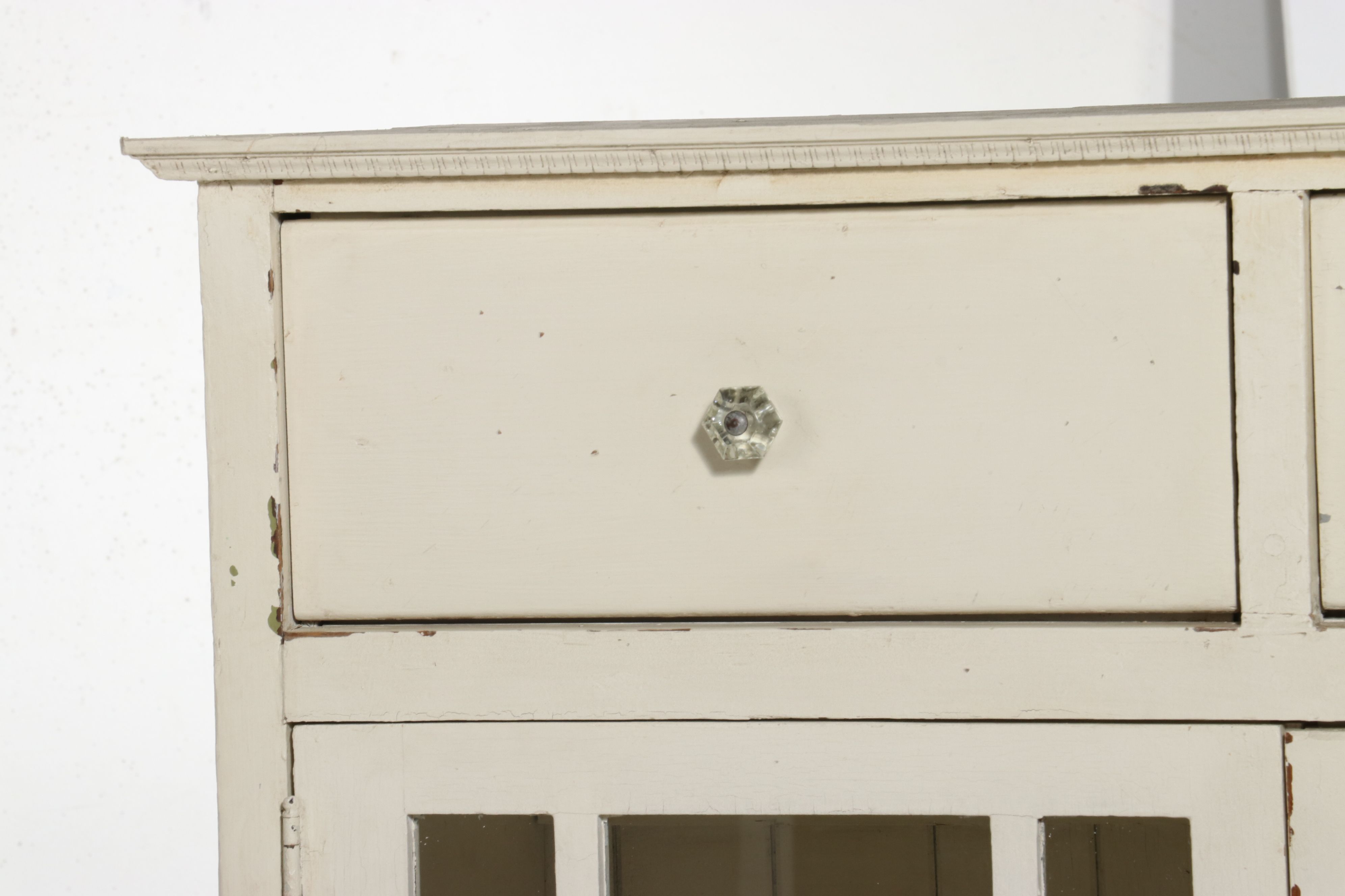 Late Victorian Painted Cabinet, Late 19th to Early 20th Century