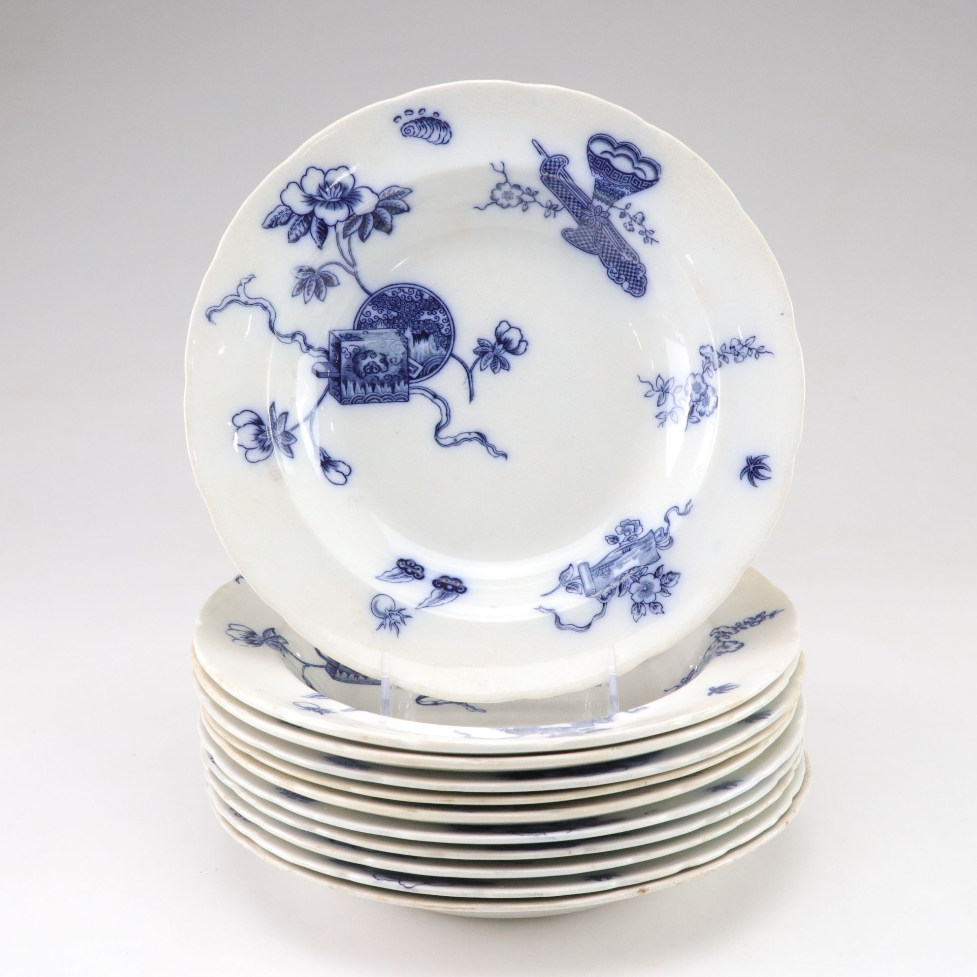 George Jones & Sons "Cuba" Stone China Transferware Plates and Serveware