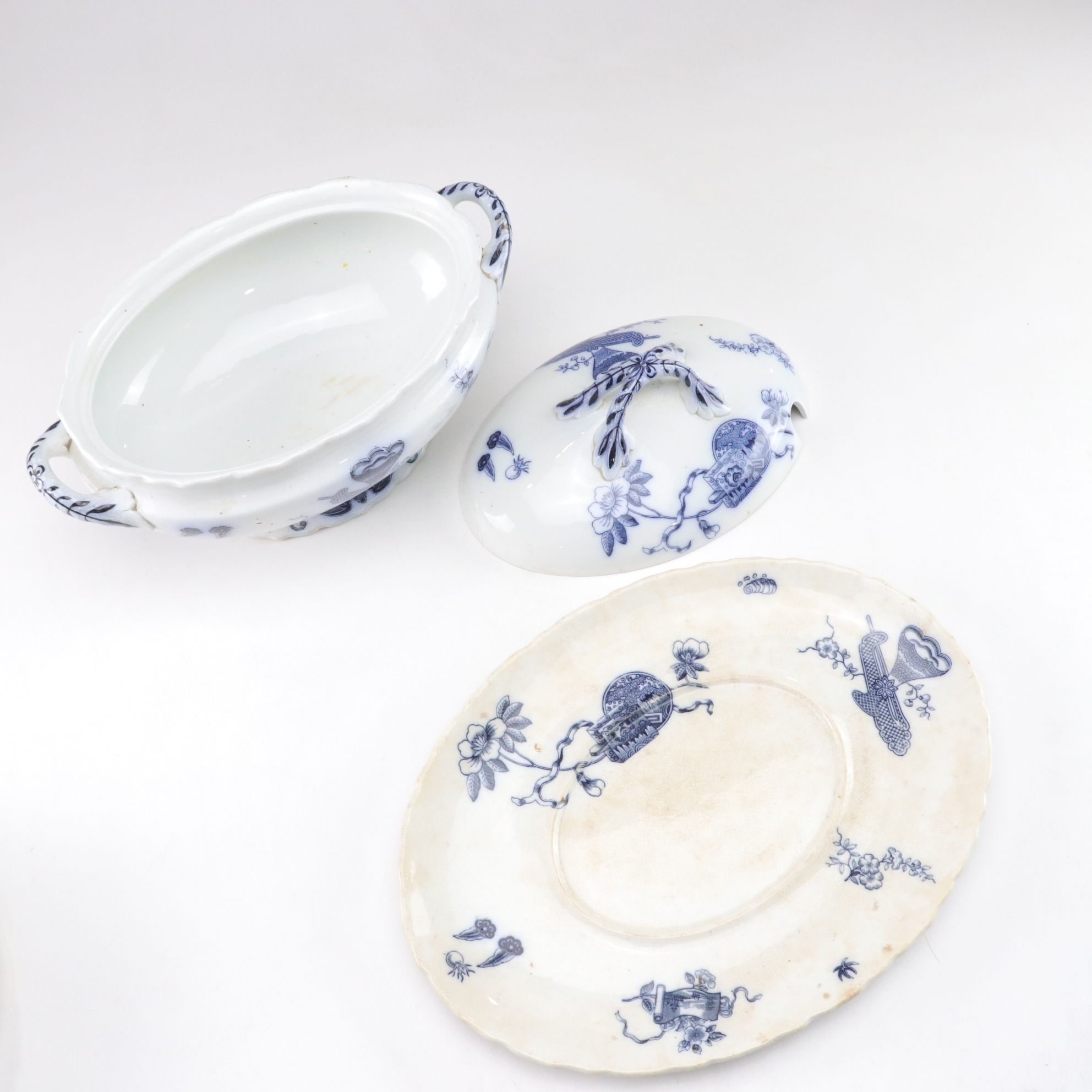 George Jones & Sons "Cuba" Stone China Transferware Plates and Serveware