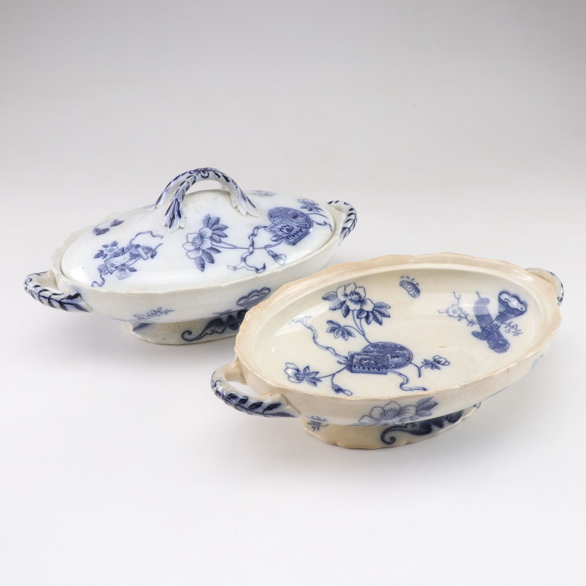 George Jones & Sons "Cuba" Stone China Transferware Plates and Serveware